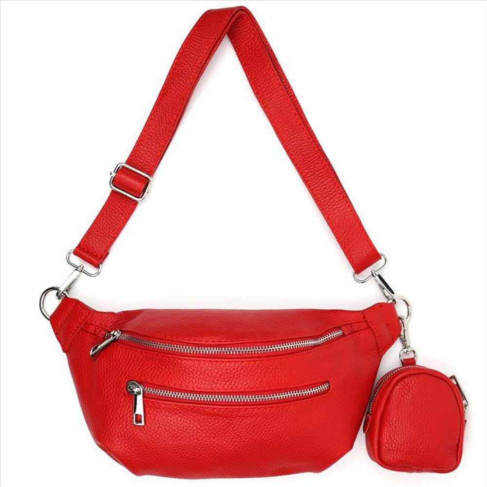 Bauchtasche Body Bag Bauchtasche Crossbag 2-tlg. echt Leder Made in Italy