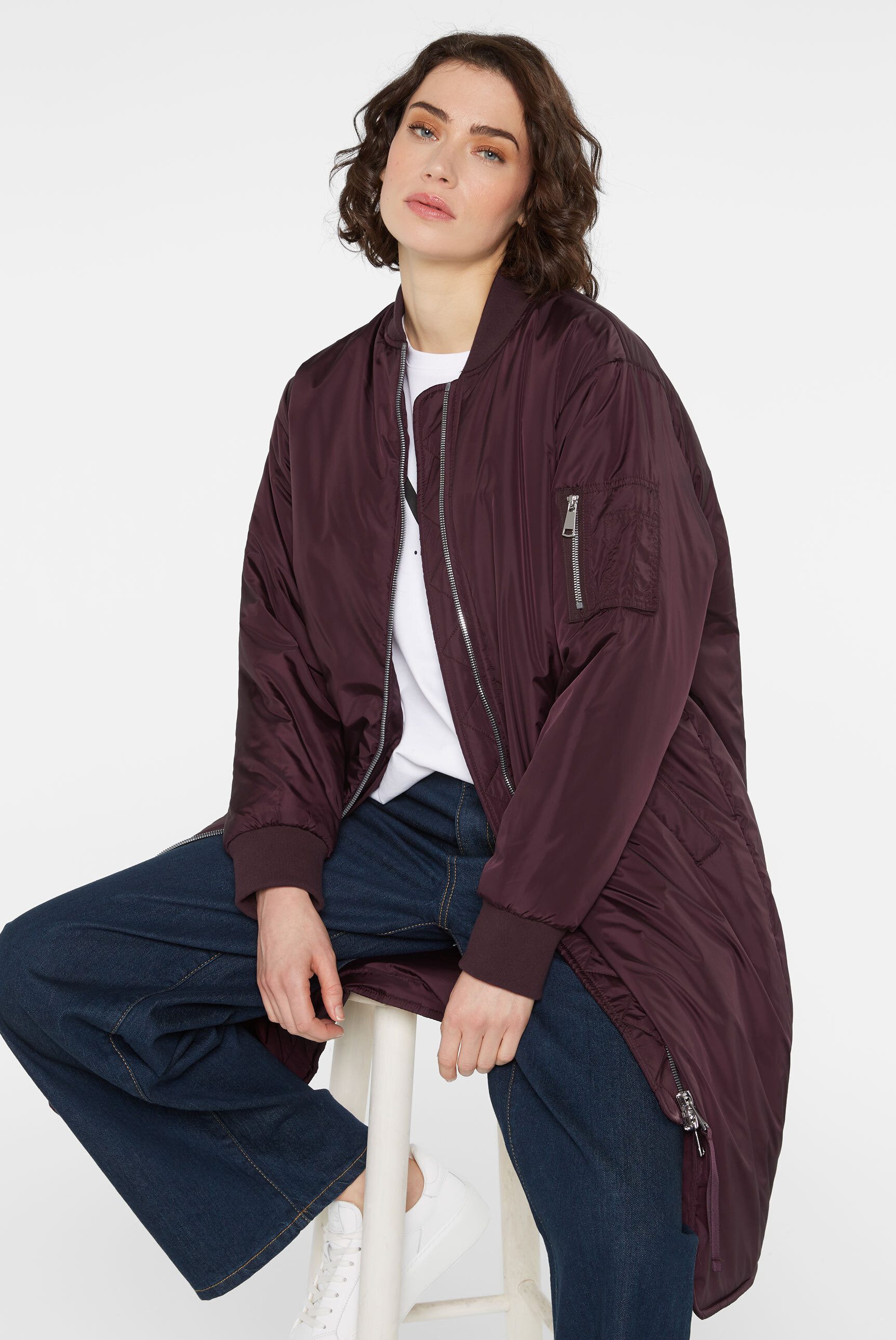 SENSES.THE LABEL Langjacke mit Two-Way-Zipper