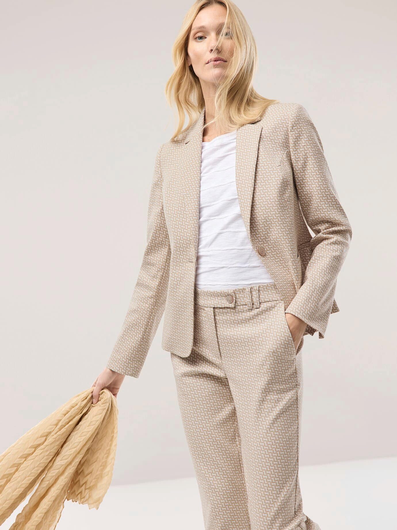Walbusch Blusenblazer Damen Jacquardblazer Reverskragen