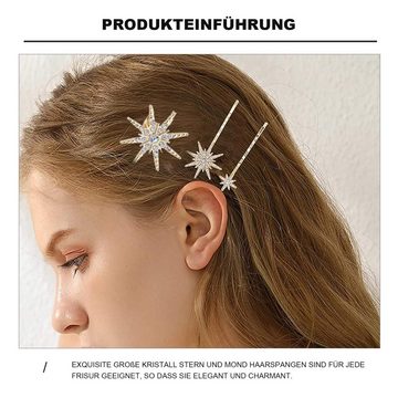 Daisred Haarspange 4 Stücke Haarspangen Strass Haarklammer Clips damen und Mädchen, 4-tlg.