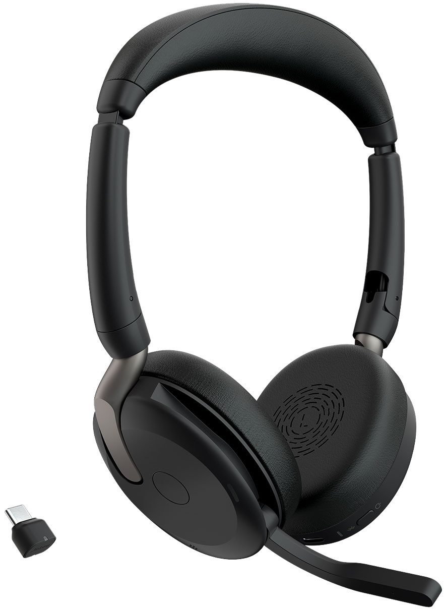 Jabra Evolve2 65 Flex Kopfhörer (Active Noise Cancelling (ANC), Rauschunterdrückung, Sprachsteuerung, Stummschaltung, Alexa, Bluetooth)