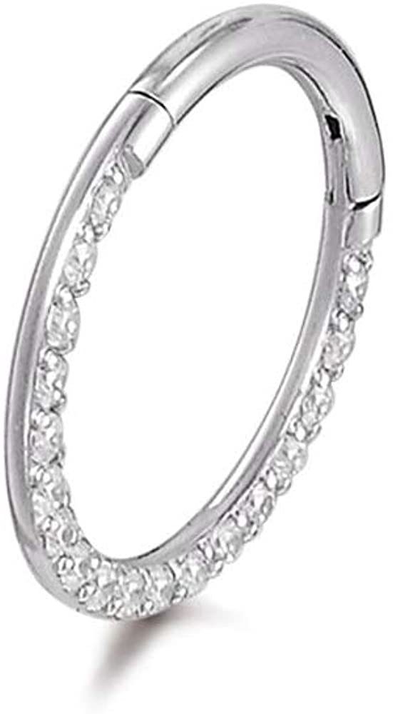 Piercing-Set Karisma Titan G23 Hinged Segmentring Charnier/Conch Septum Clicker Ring Piercing Ohrring Zirkonia Stärke 1,2mm - 6mm - Durchmesser