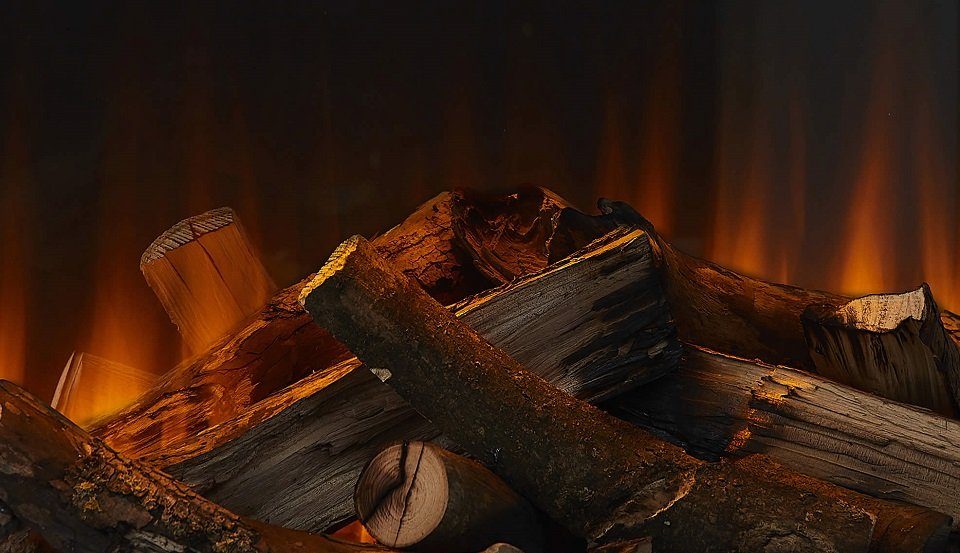 British Fires Elektrokamin Brockenhurst, Watt Flammeneffekt weißer 1500 Marmorlook regelbarem Heizleistung mit bis und