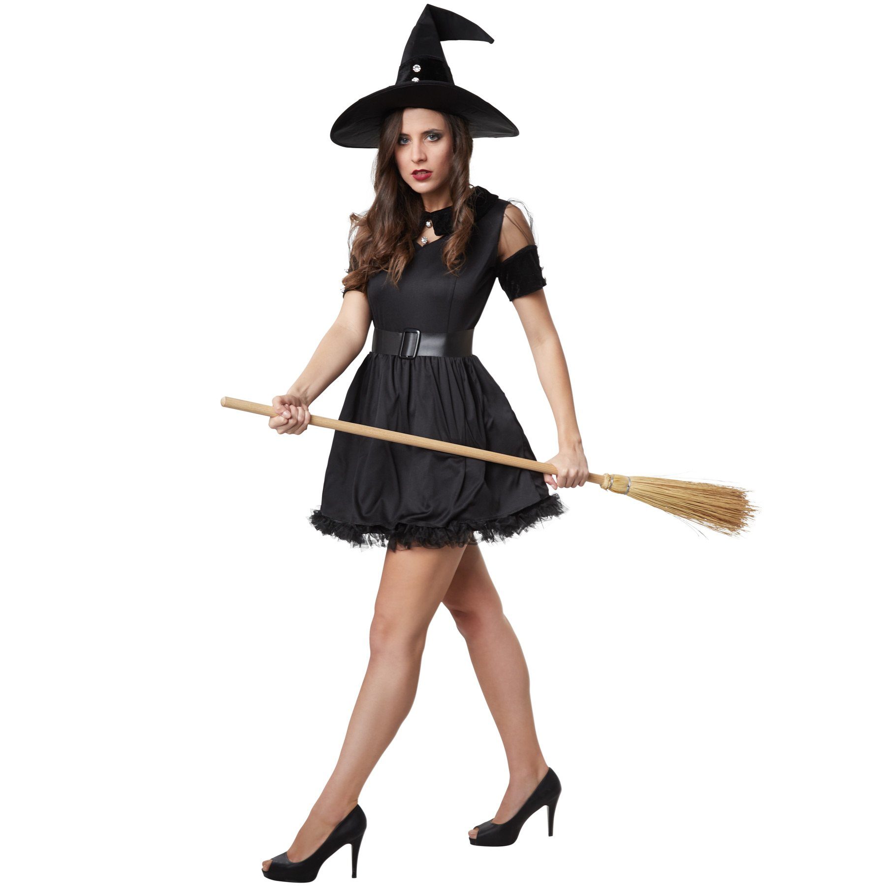 dressforfun Hexen-Kostüm Frauenkostüm Schwarze Hexe Tarantella, Dreilagiger günstig online kaufen