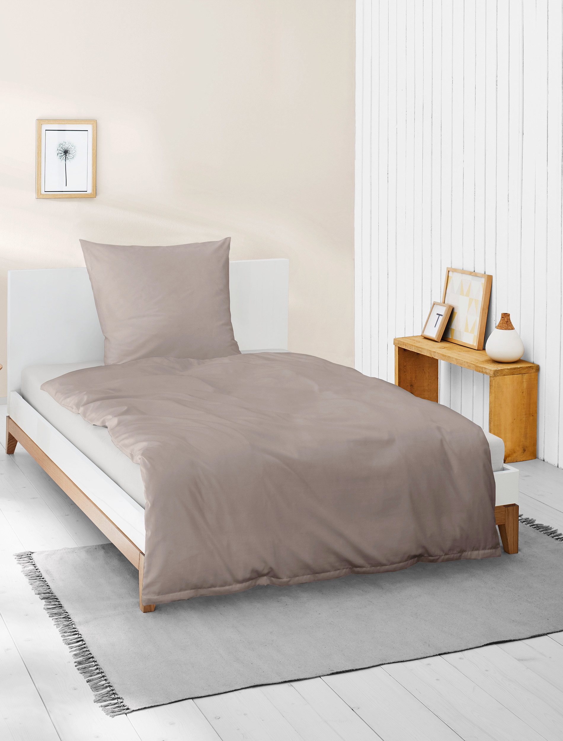 BIERBAUM Bettwäsche Elegant uni, Mako-Satin, 2 günstig online kaufen