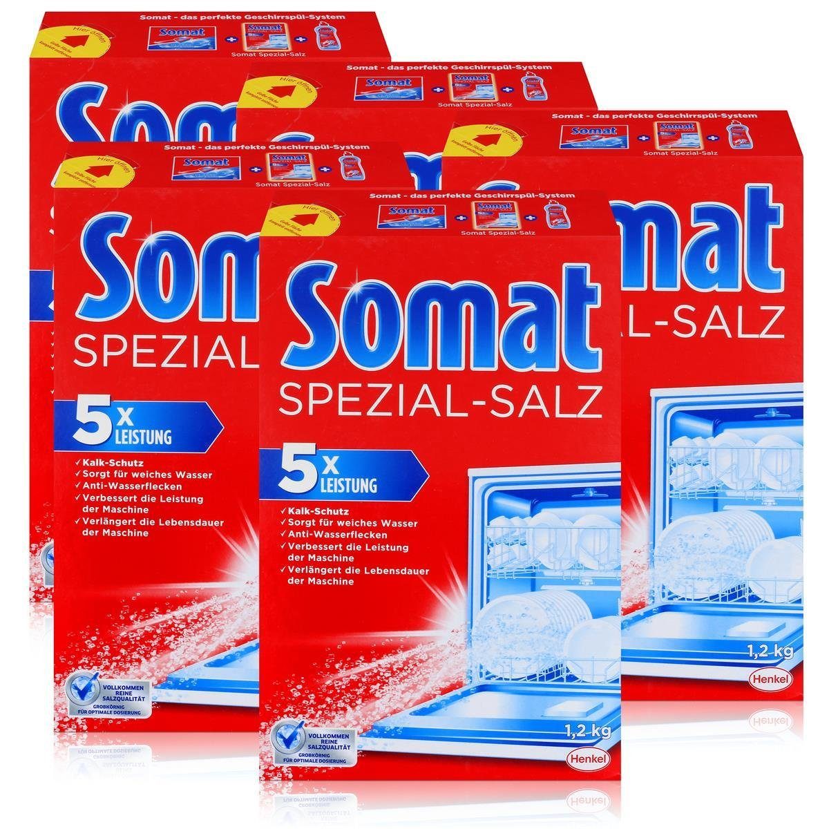 Somat Somat Spülmaschinen Spezial-Salz 1,2kg - Anti-Wasserflecken (5er Pack) Засіб для чищення посудомийної машини