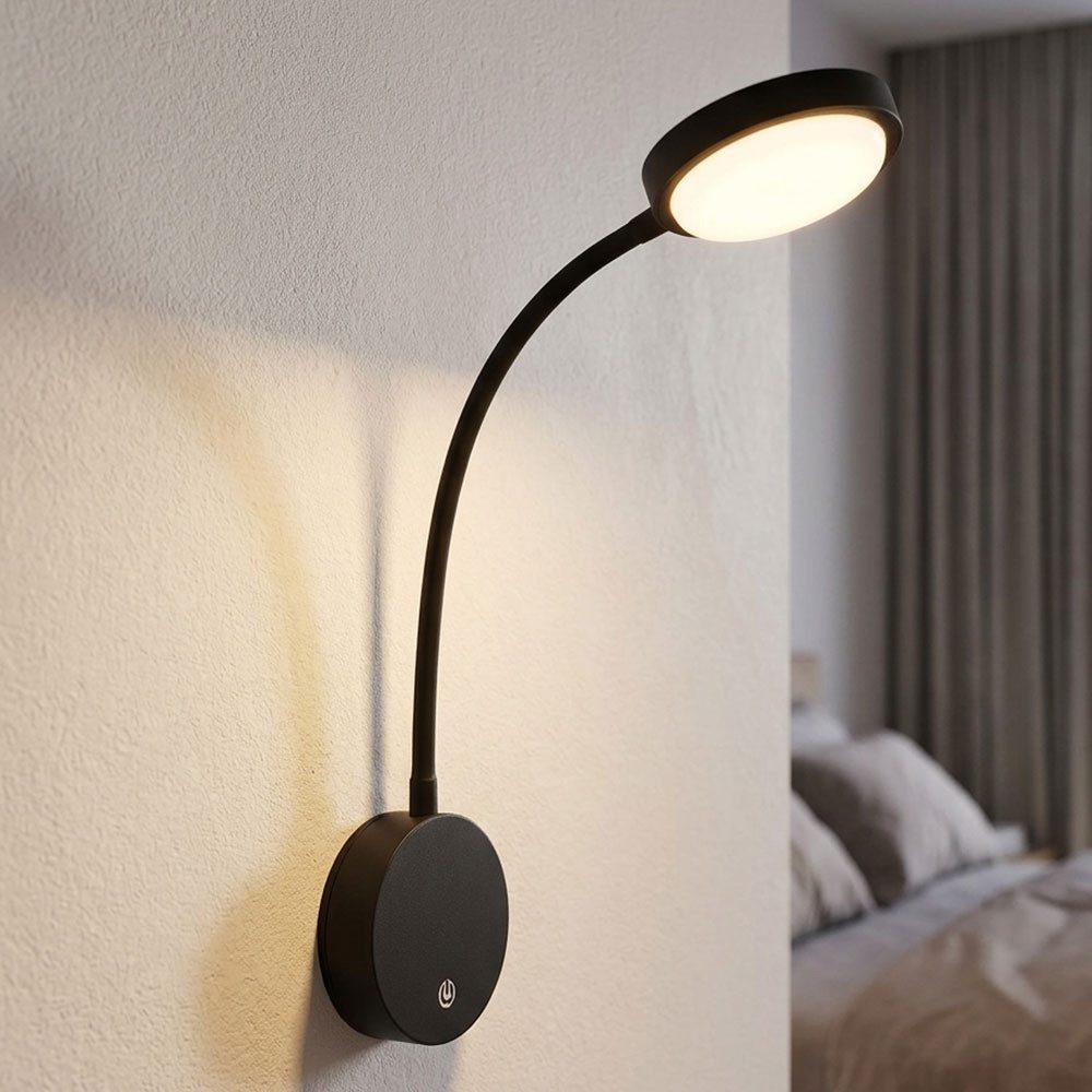 GLOBO LIGHTING LED Wandleuchte, Leuchtmittel inklusive, Warmweiß, Wandleuchte Wandlampe LED Flexo-Spot Leselampe Magnet USB Touchdimmer