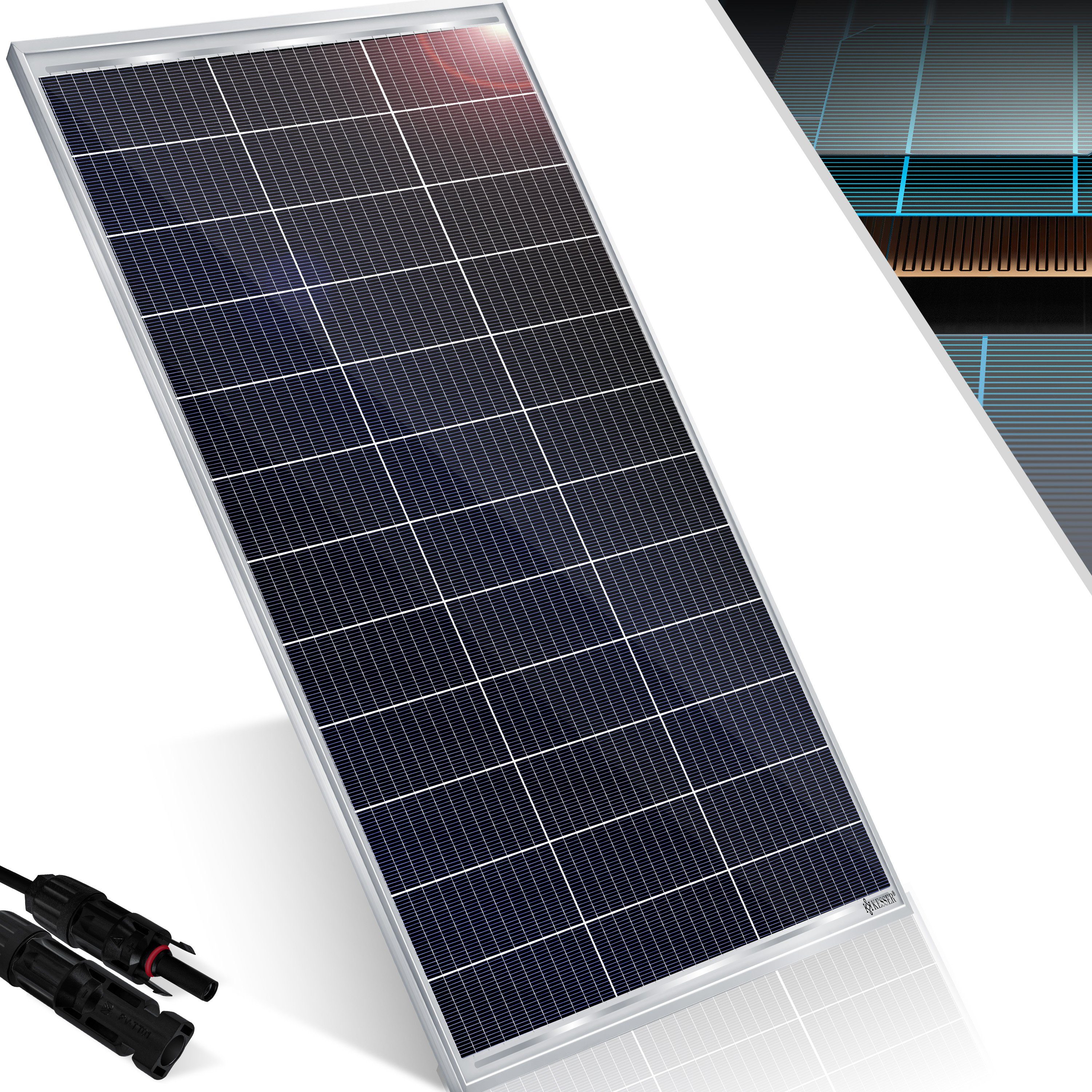 KESSER Solarmodul, (1-St), Solarpanel Monokristallin 18V Photovoltaik Solaranlage PV Anlage