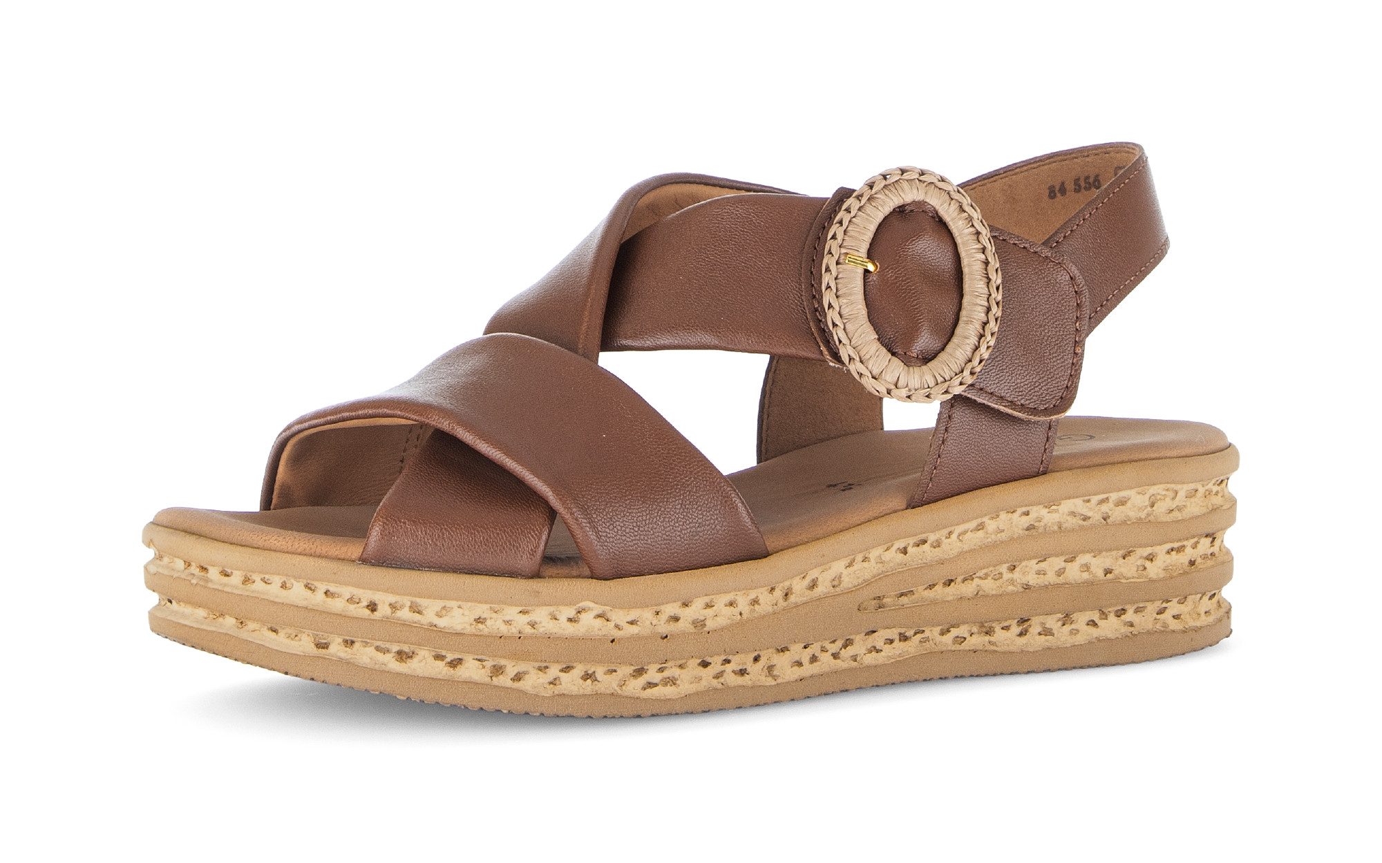 Gabor Keilsandalette Plateau, Riemchensandale, Sommerschuh mit Zierschnalle