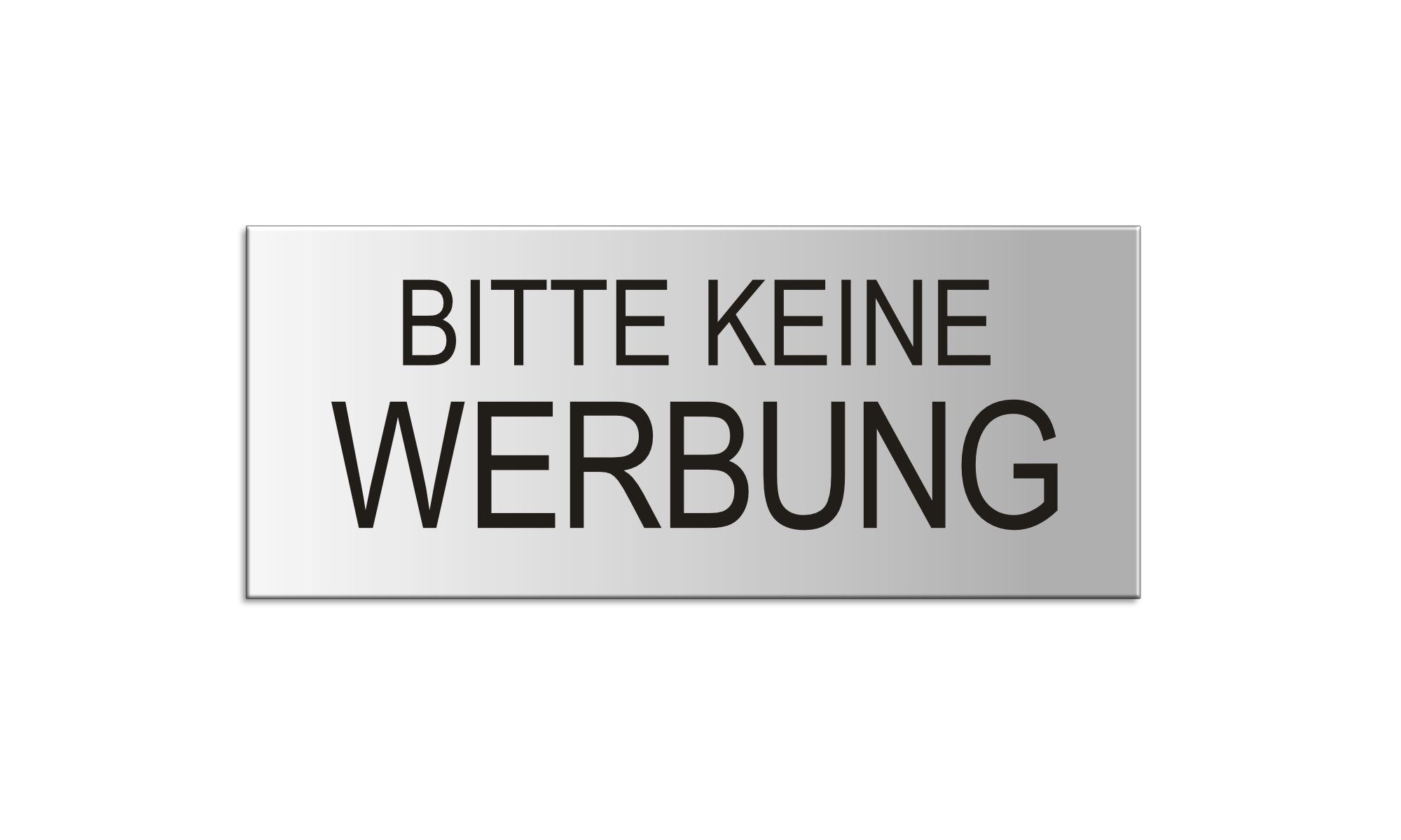 OFFORM DESIGN Hinweisschild Bitte keine Werbung Schild Briefkastenschild 60x25 mm Aluminium