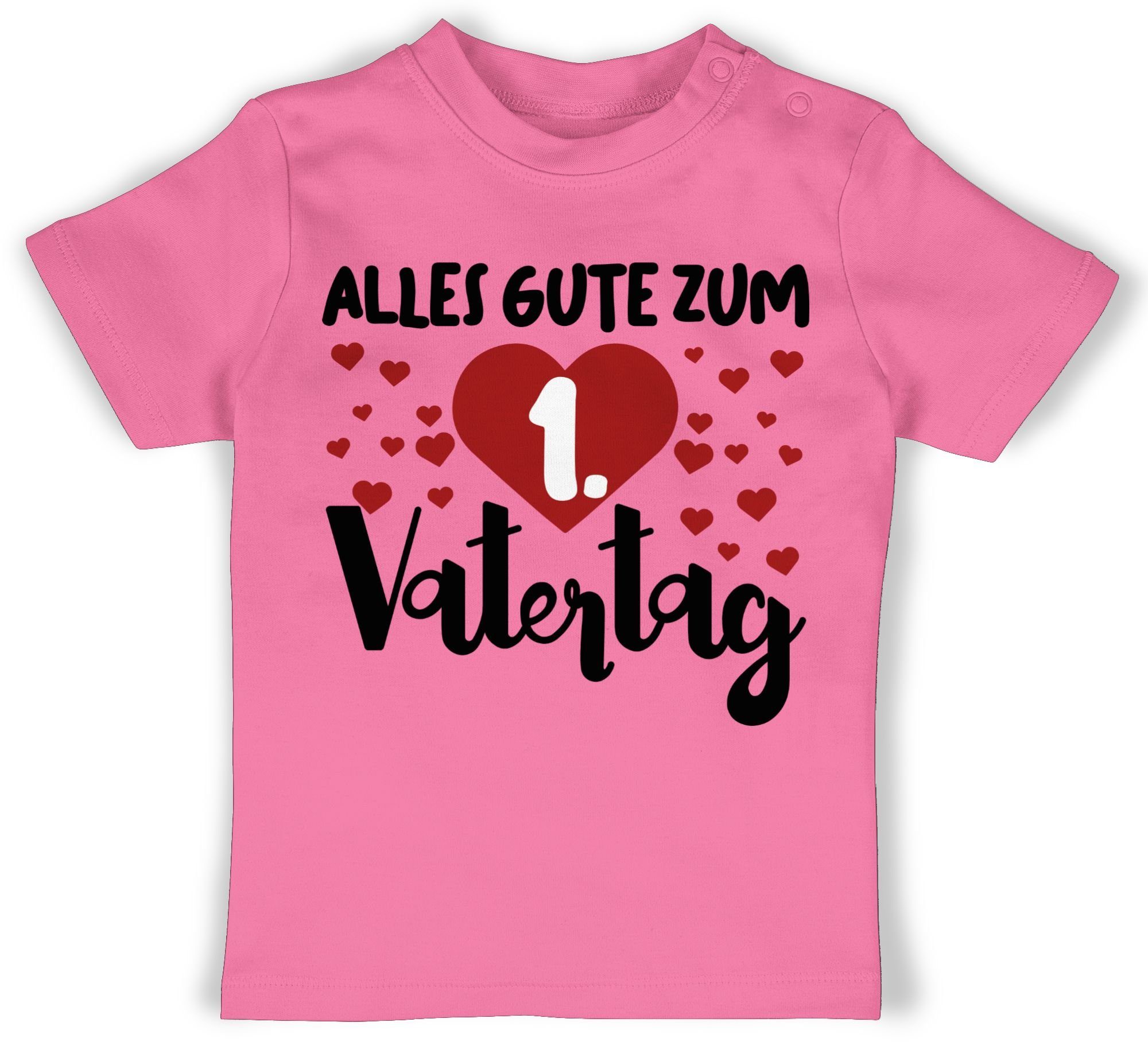 Shirtracer T-Shirt Alles gute zum ersten Vatertag Geschenk Vatertag Baby 1 Pink