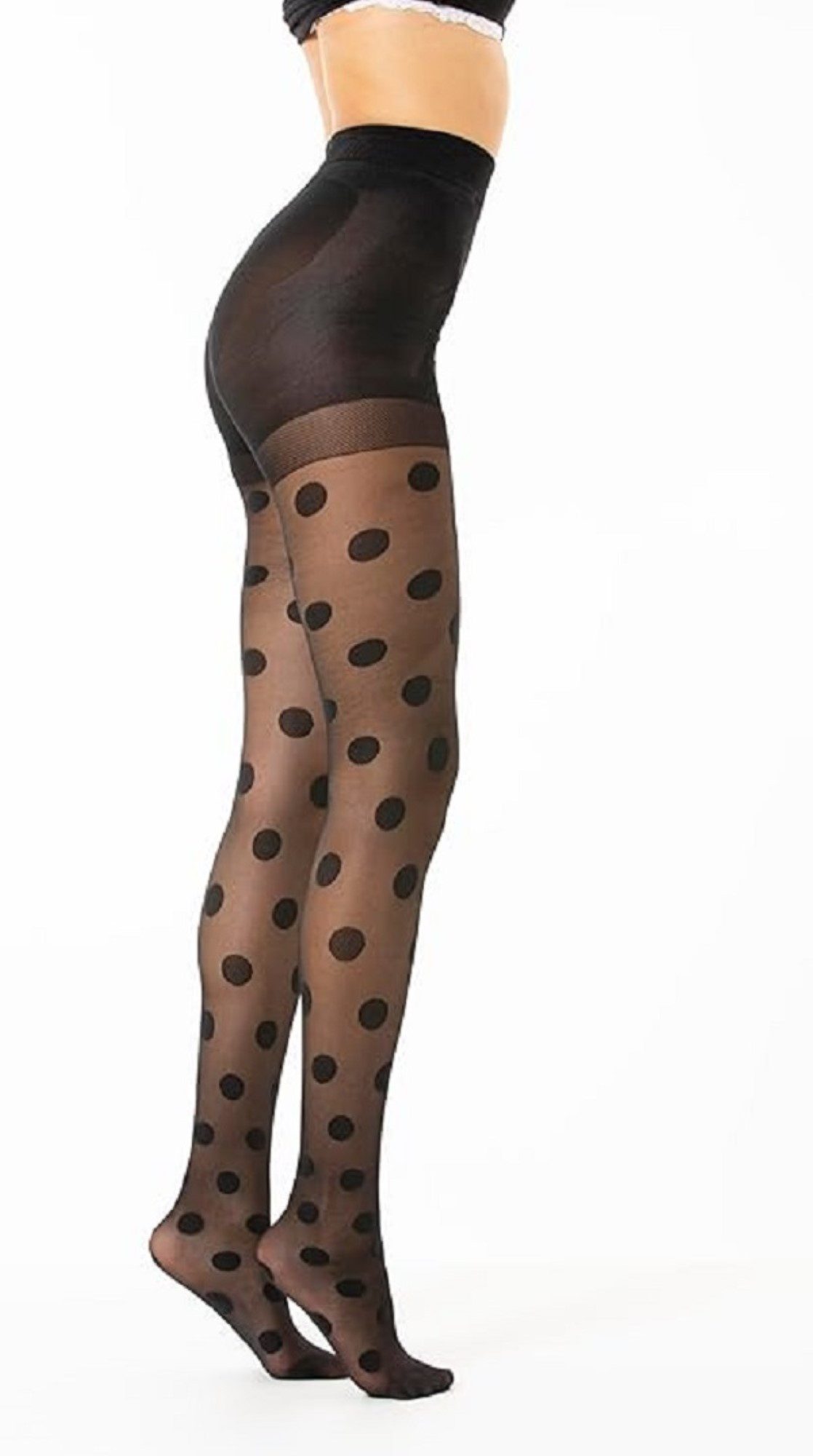 COFI 1453 Strumpfhose Total Shaper Strumpfhose mit Punkten 40 DEN
