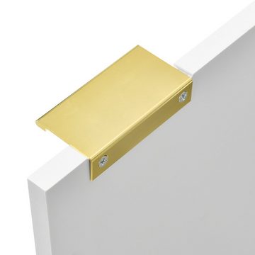 WISHDOR Sideboard Modernes Sideboard (Sideboard mit vergoldeten Beinen und Griffen,Kommode, lackiert,Ecken, Sideboard mit 2 Türen,Kommode,Flurschrank, vergoldete Füße und Griff), 75B*40T*90H,weiß