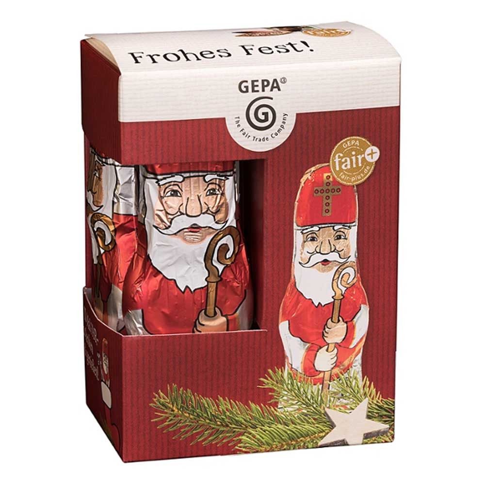 GEPA Süßigkeit Schoko Nikolaus - Vollmilchschokolade 10er Pack 125g