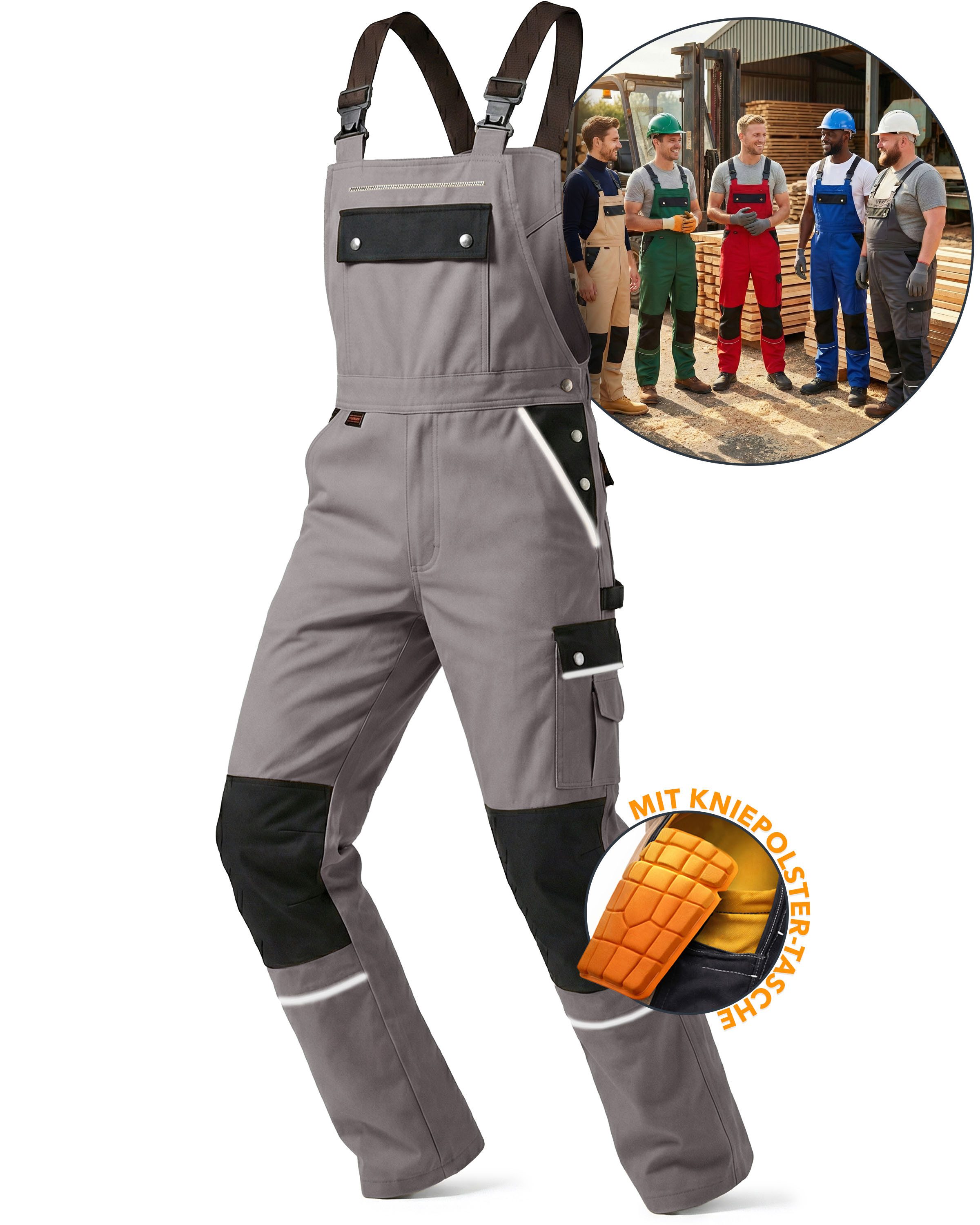TMG International Arbeitslatzhose Latzhose Arbeitshose Cargohose Overall Bl günstig online kaufen