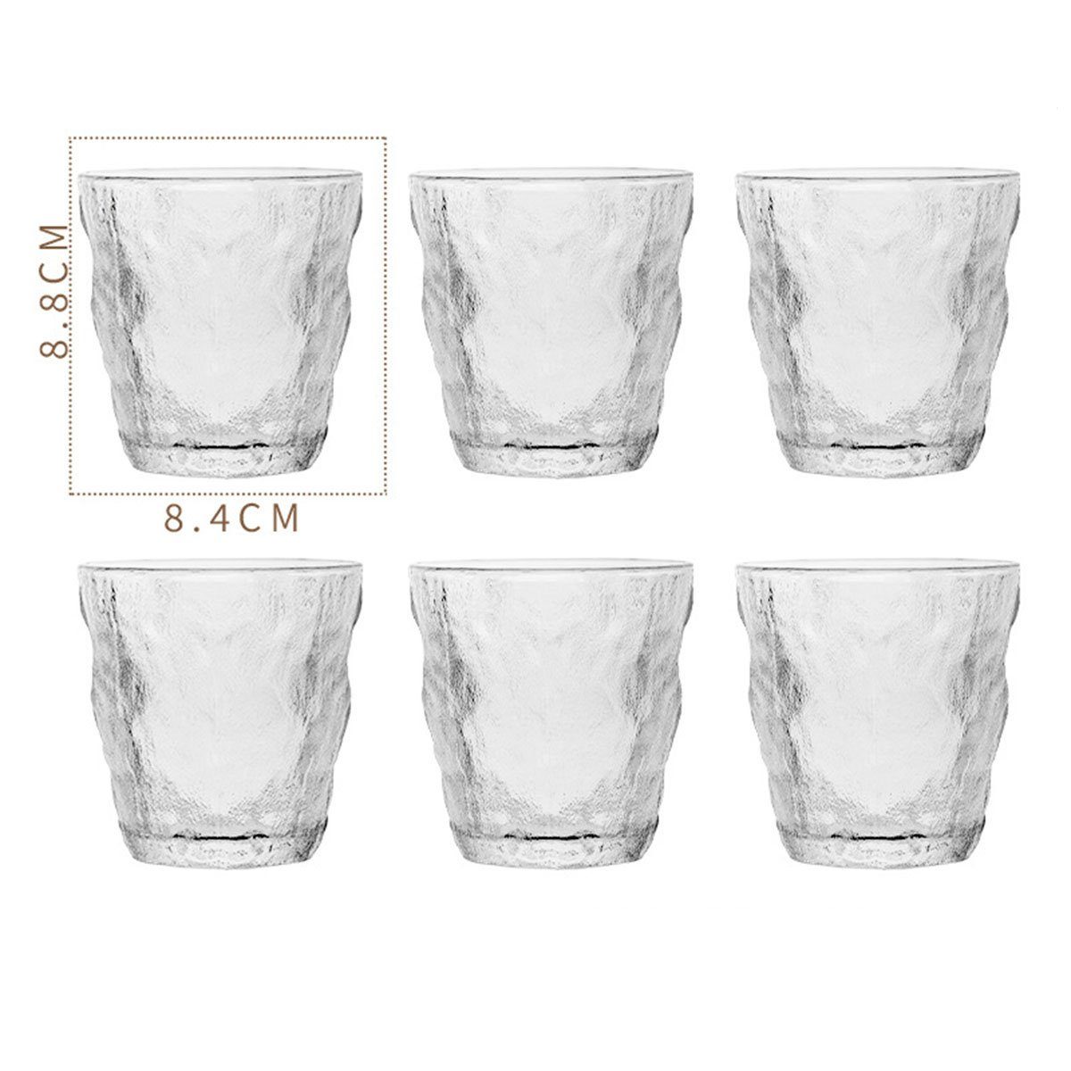 CTGtree Tasse Trinkglas-6 Set Kristallgläser Wasserglas drinkglas Saftglas 6er-Pack 260 ml Short Glacier