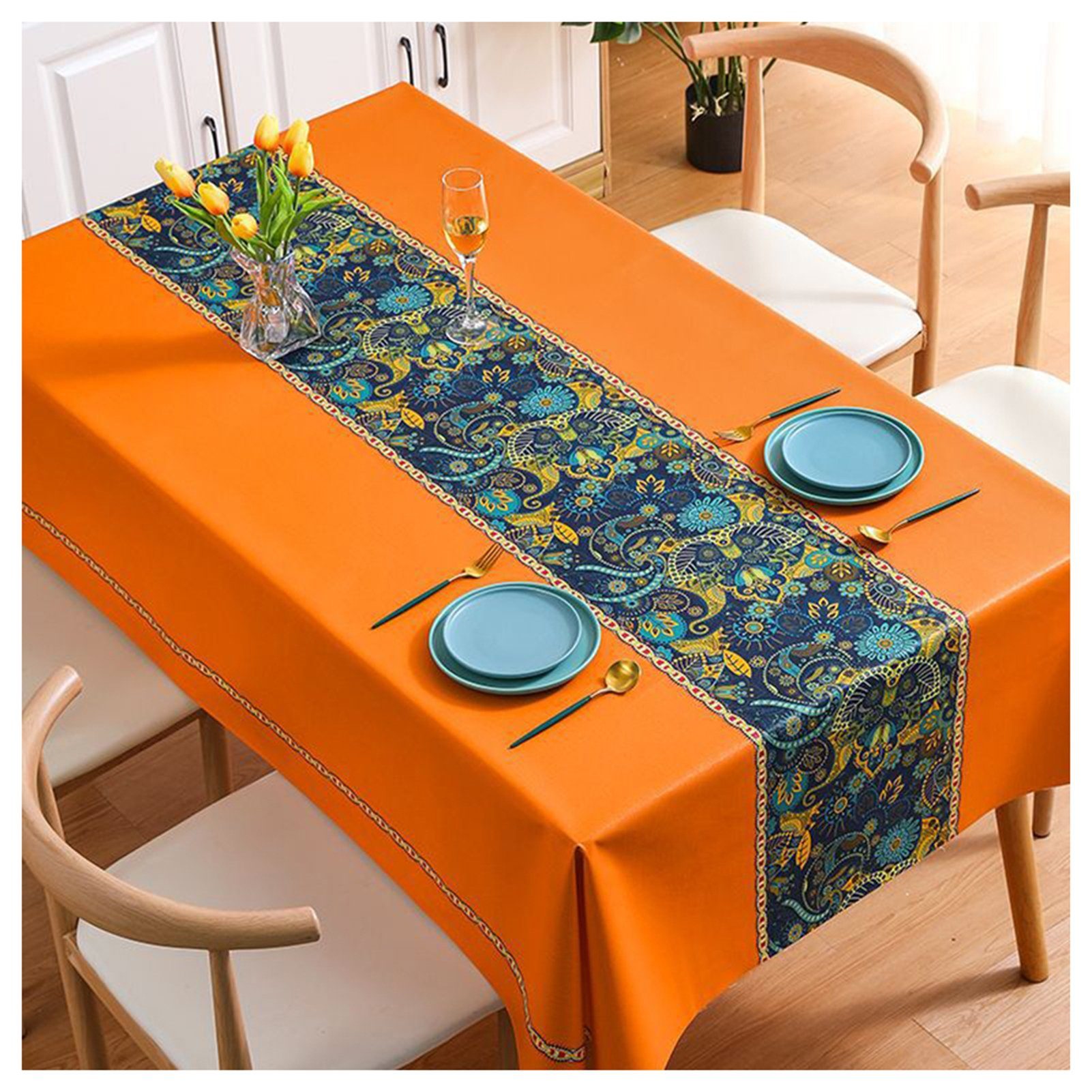 Blusmart Tischschonbezug PVC Tischdecke Druck Haushalt Europäischen Farbe Stil