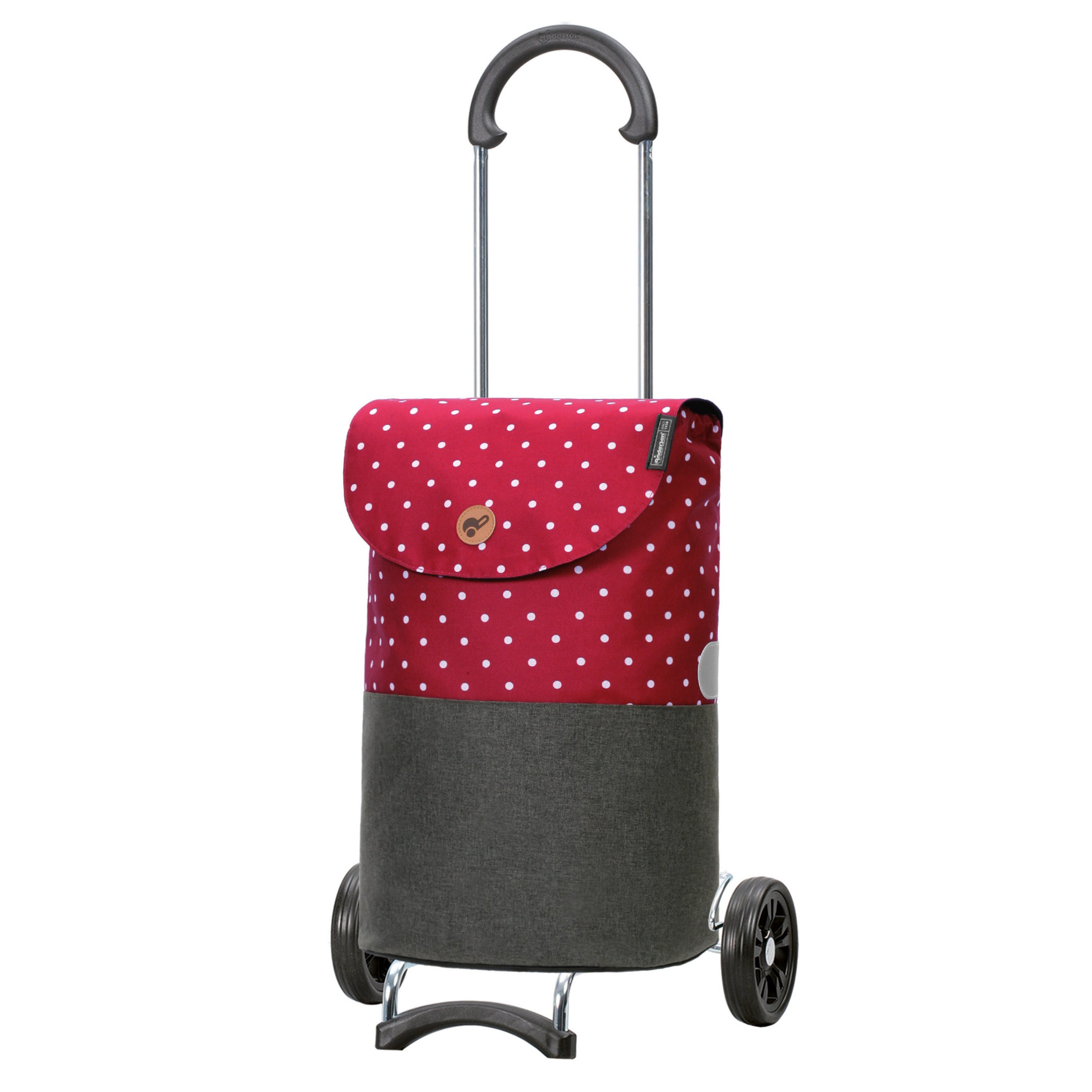 Andersen Einkaufstrolley Scala Shopper Duko rot, belastbar bis 40kg, wasserabweisend