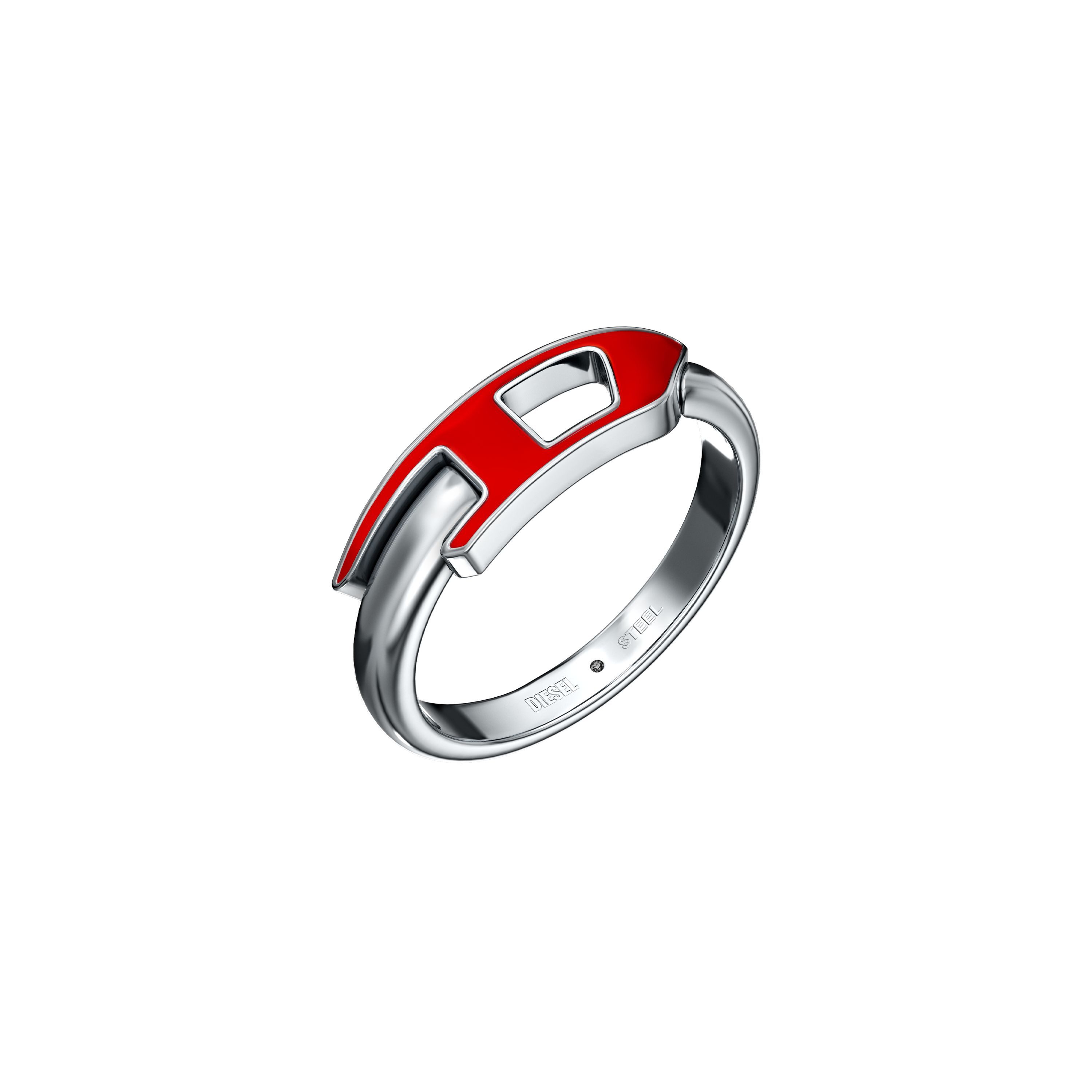 Diesel Fingerring Schmuck Geschenk Edelstahl Ring D Logo, Emaille