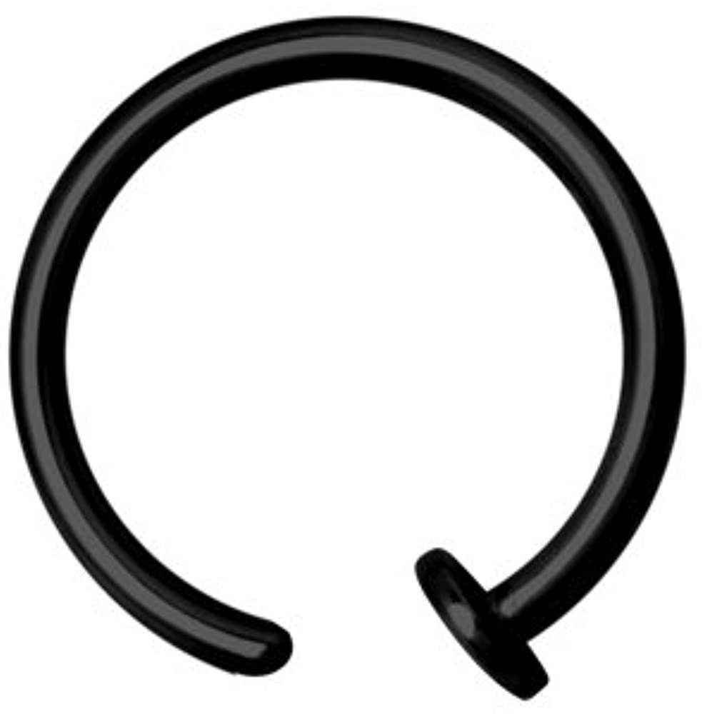 Karisma Piercing-Set Karisma Edelstahl 316L Open Nasen Piercing Ring Black Lippe Hoop Nasenring BK-BONR Schwarz - 8mm