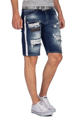 Cipo & Baxx Jeansshorts Kurze Hose BA-CK190 (1-tlg) Destroyed Effekte mit Patches