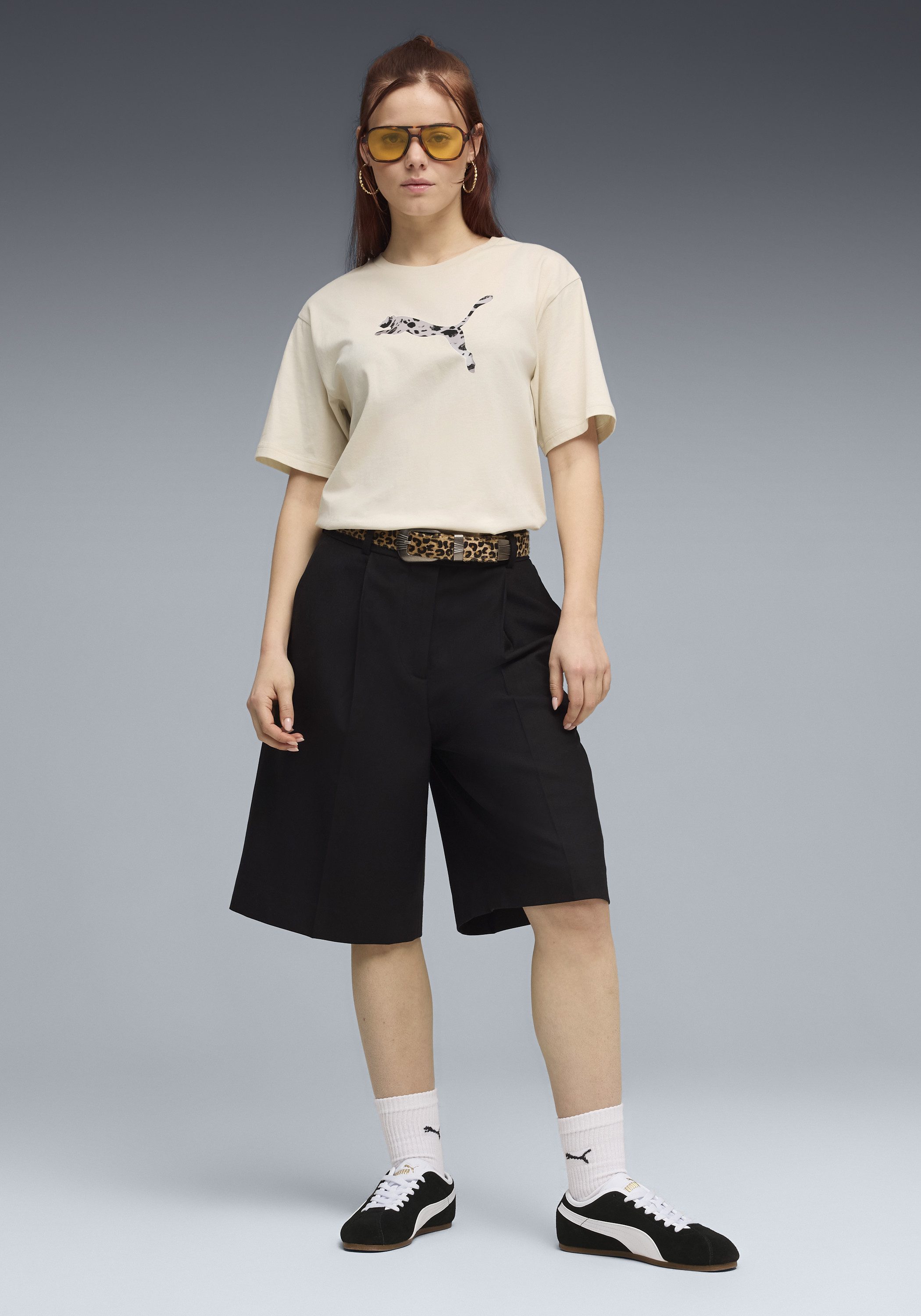 PUMA T-Shirt ESS GRAPHIC ANIMAL RELAXED TEE Kurzarm, mit sportlichem Print, aus Baumwolle, Rundhalsausschnitt