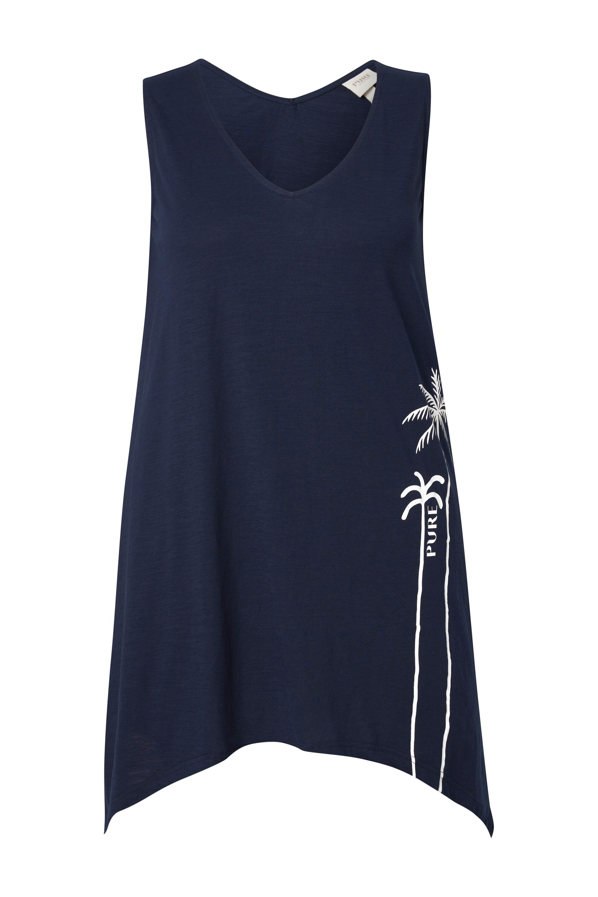Ulla Popken Longtop Top Zipfelsaum V-Ausschnitt günstig online kaufen