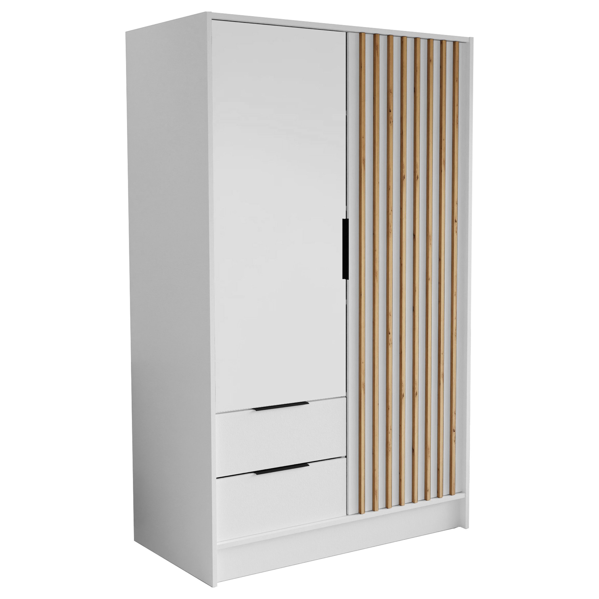 Beautysofa Drehtürenschrank NORI Breite: 102/150,5/200 cm, günstig online kaufen