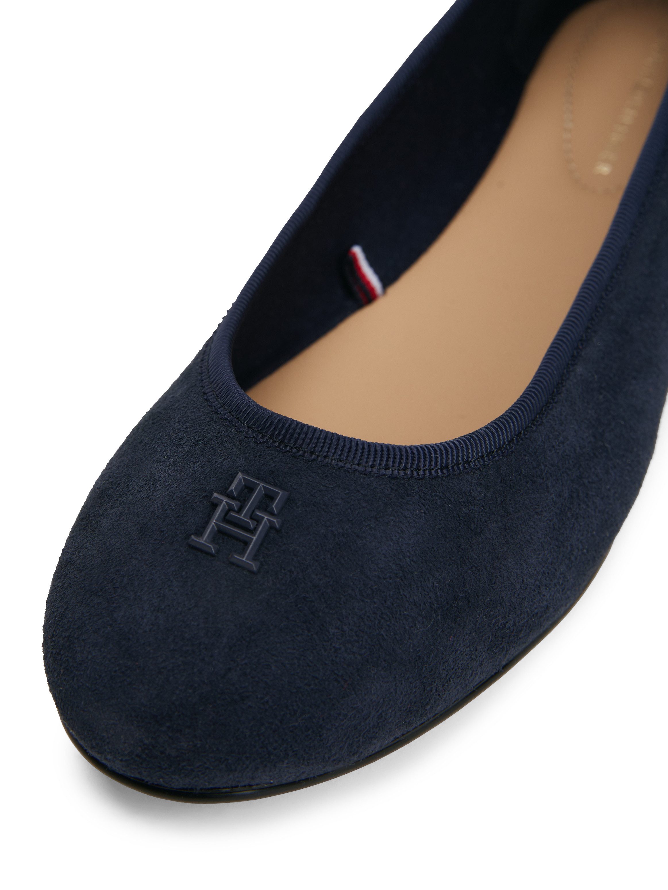 Tommy Hilfiger TH HARDWARE SUEDE BALLERINA Ballerina, Flats, Businessschuh, Bequemschuh, Schlupfschuh mit TH-Logo