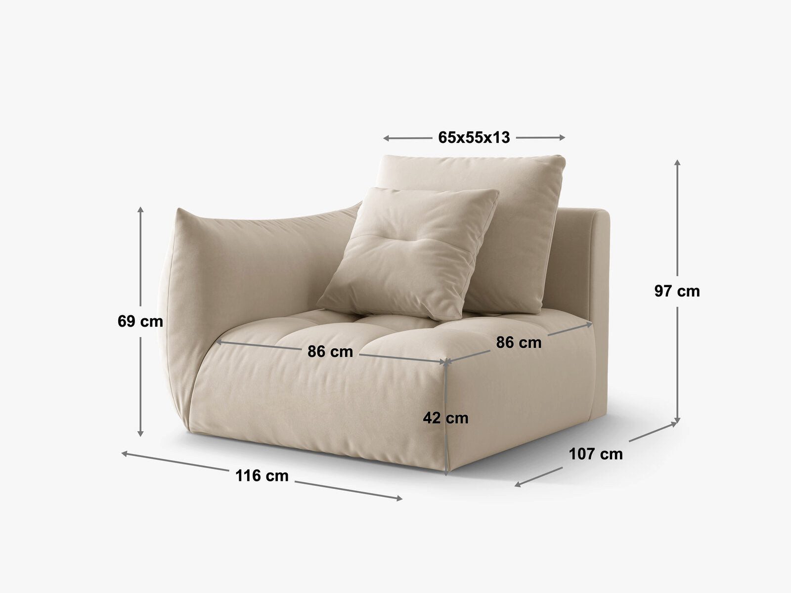 Micadoni Sofa-Eckelement Bloom, Eckmodul
