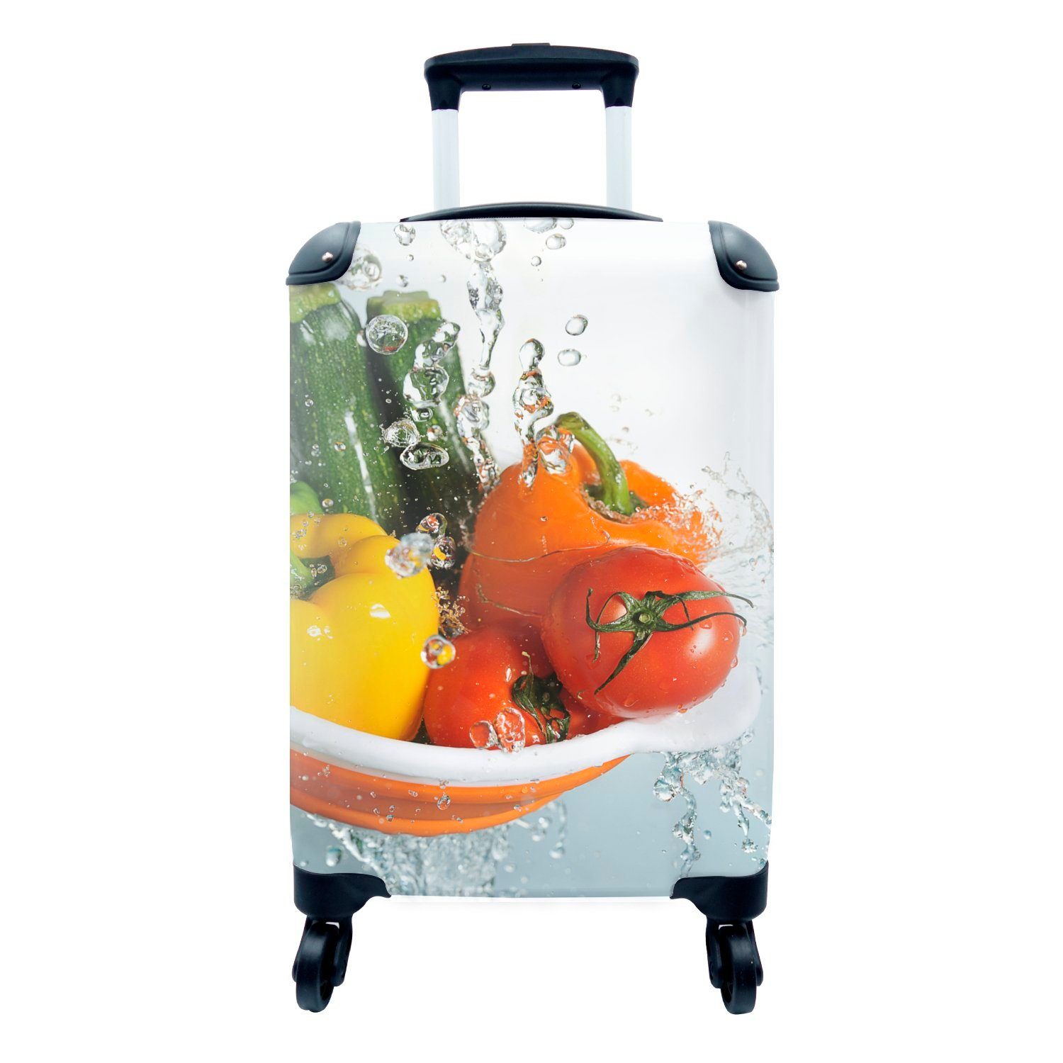 MuchoWow Handgepäckkoffer Gemüse - Wasser - Sieb, 4 Rollen, Reisetasche mit rollen, Handgepäck für Ferien, Trolley, Reisekoffer