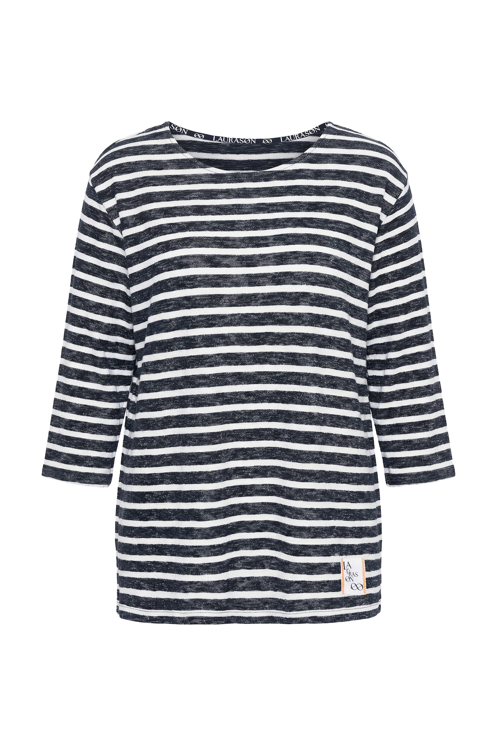 Laurasøn Sweatshirt Ringel Sweatshirt Rund Hals Ausschnitt 3/4 Arm – Bild 2 von 4