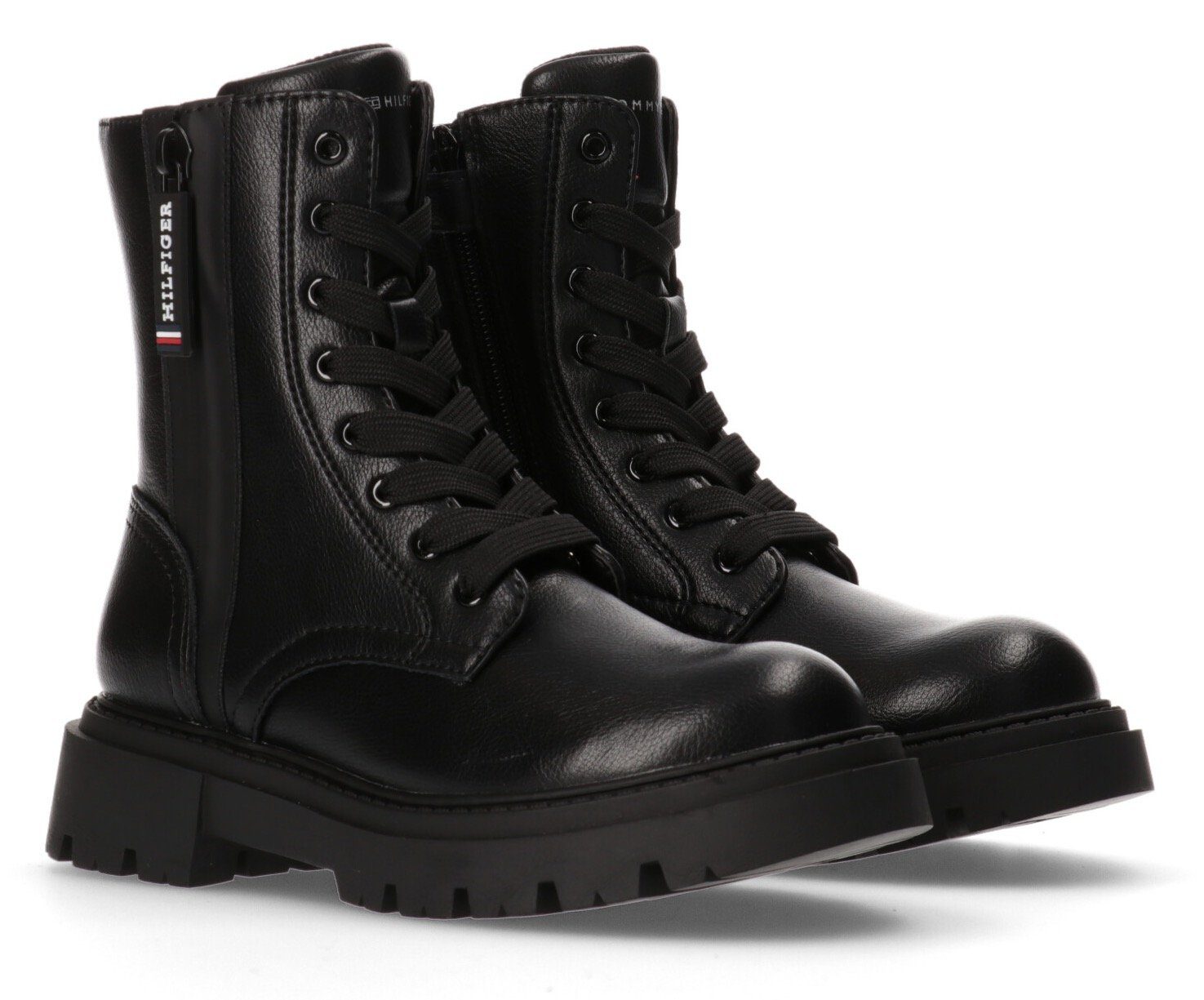 Tommy Hilfiger LACE-UP BOOT Schnürboots mit coolem Außenreißverschluss