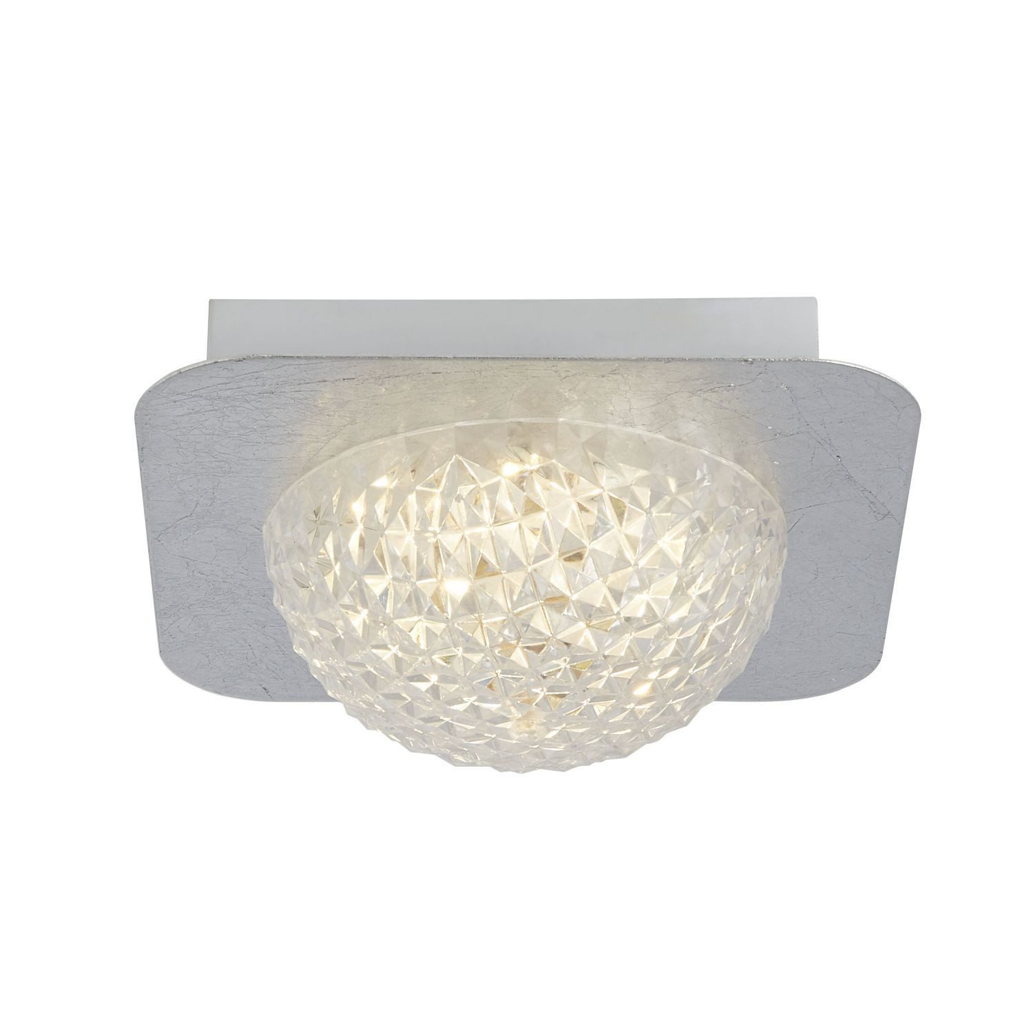 Licht-Erlebnisse Einbauleuchte CLARENET, LED fest integriert, Warmweiß, LED Metall warmweiß 3000 K 600 lm 18 cm breit in Silber quadratisch