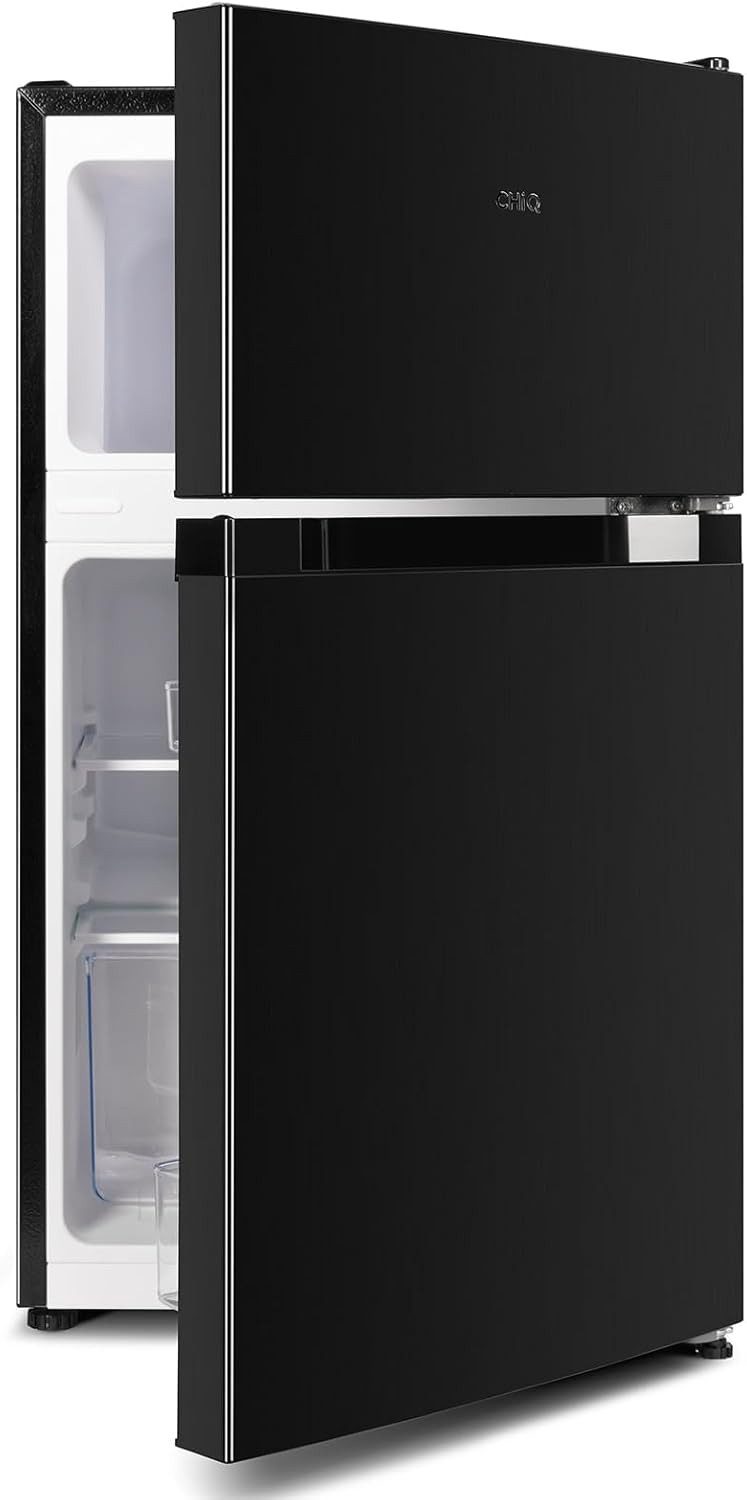 CHiQ Kühl-/Gefrierkombination Table Top Kühlschrank, 85 cm hoch, 47 cm breit, Mini-Kühlschrank, 4 Starkes Gefrieren, 12 J Garantie auf Kompressor
