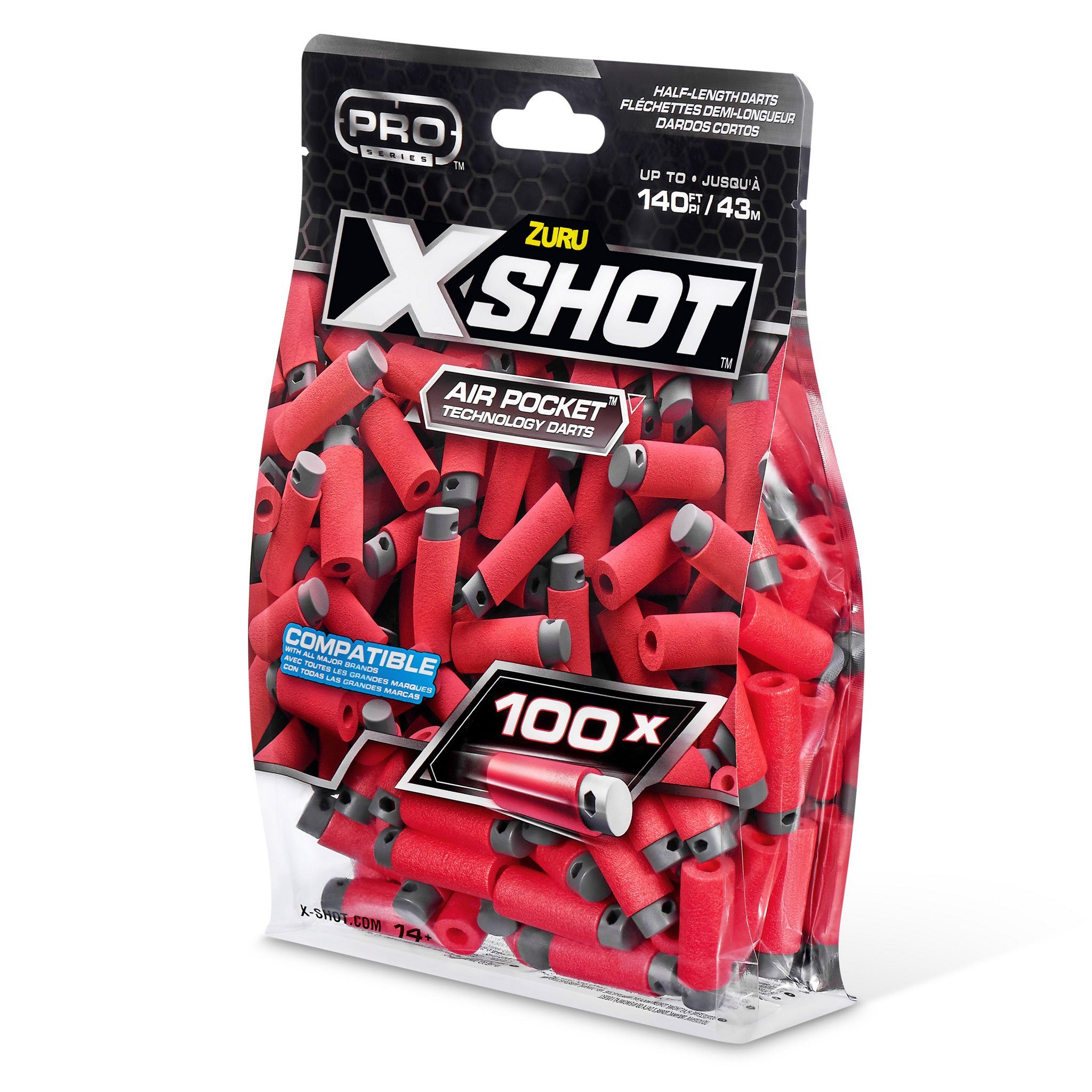 ZURU Blaster PRO SERIES Kurzdart Refill - Blaster Nachfüllpack, X-Shot PRO SERIES 100 Kurzdart