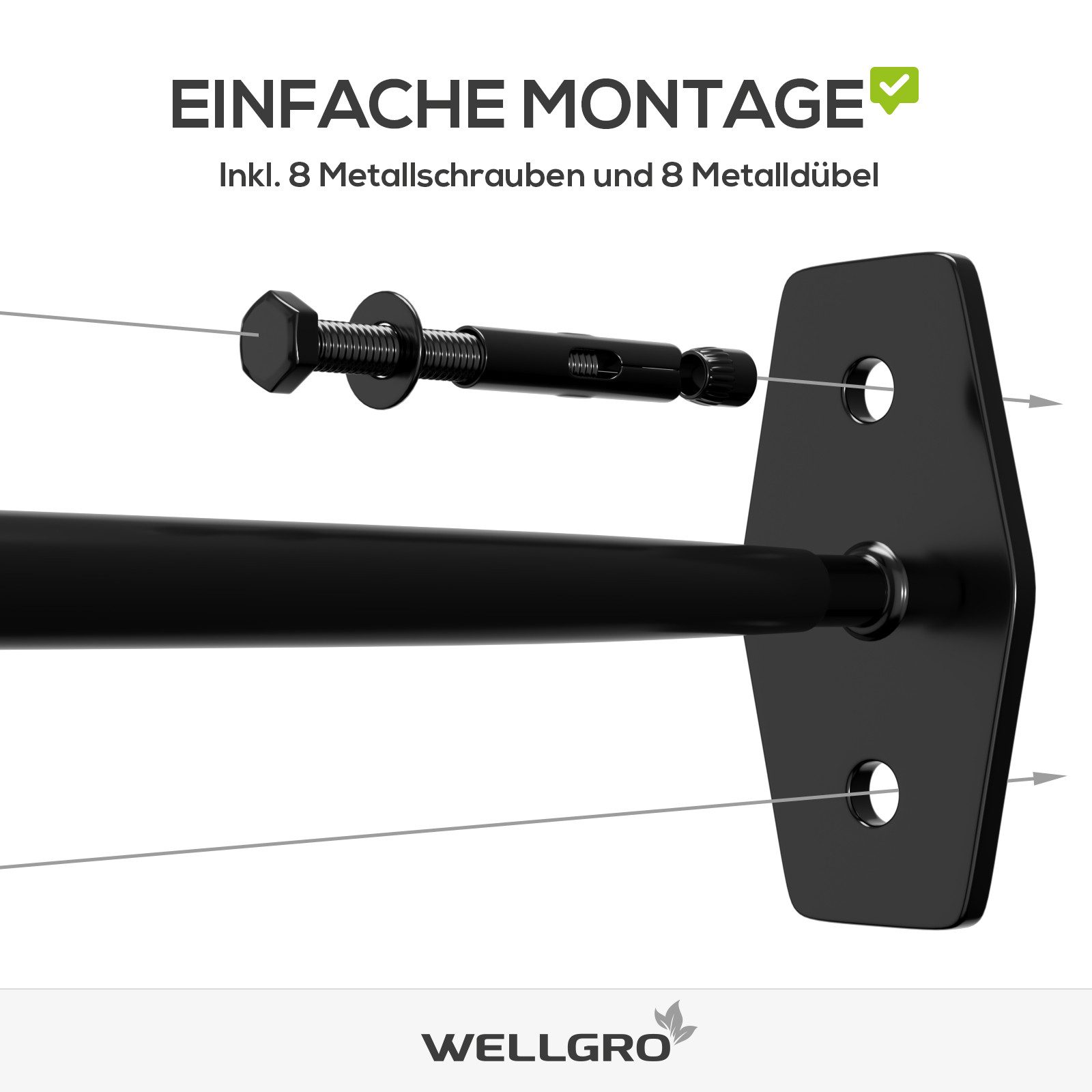 Wellgro Wandhalter 4 x Reifenhalter zur Wandmontage
