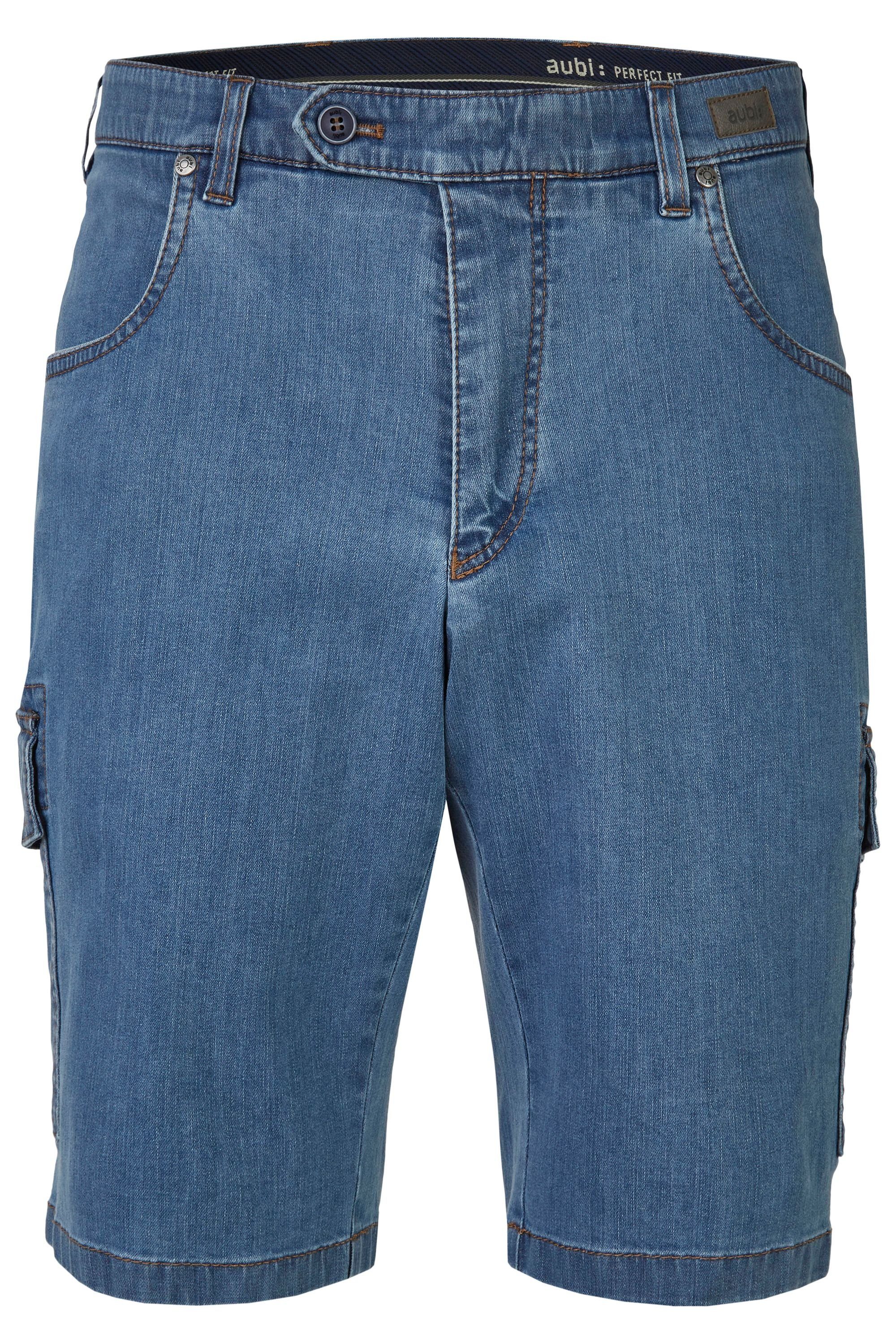 aubi: Bequeme Jeans aubi Perfect Fit Herren Sommer Jeans Cargo Shorts Stretch aus Baumwolle High Flex Modell 616 bleached (43)