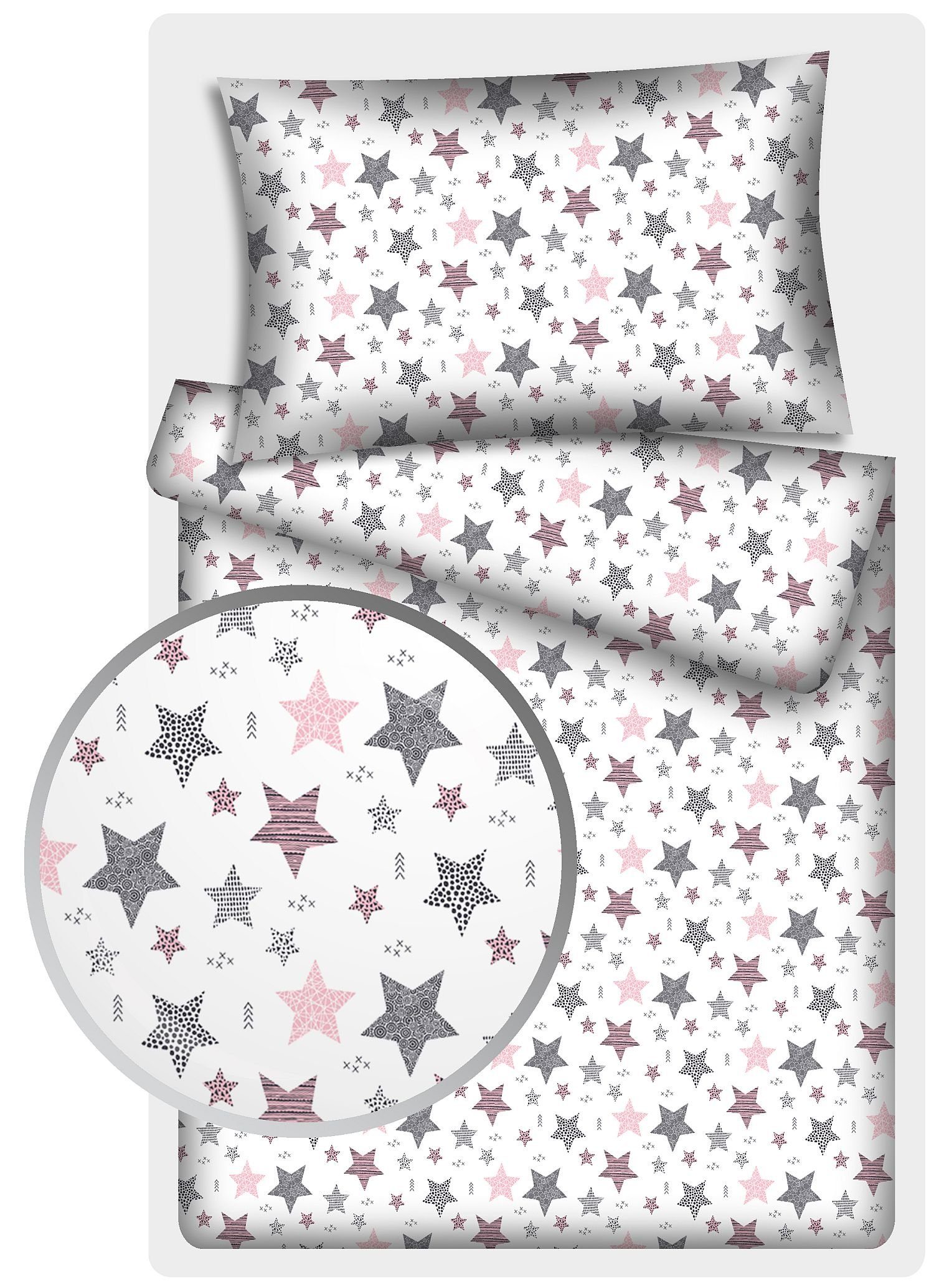 KiGATEX Kinderbettwäsche Stars Vario, 100% Baumwolle, 40x60 cm/100x135 cm günstig online kaufen
