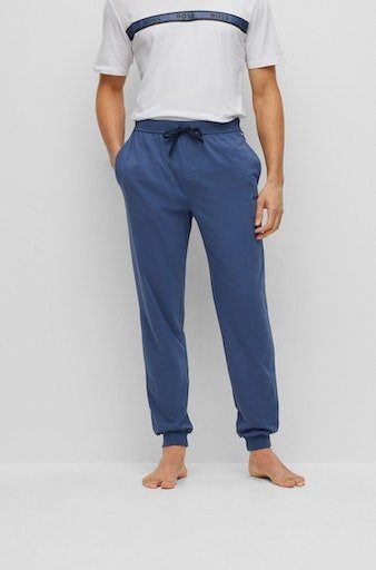 BOSS Homewearhose Mix&Match Stickerei Open Pants BOSS mit Blue