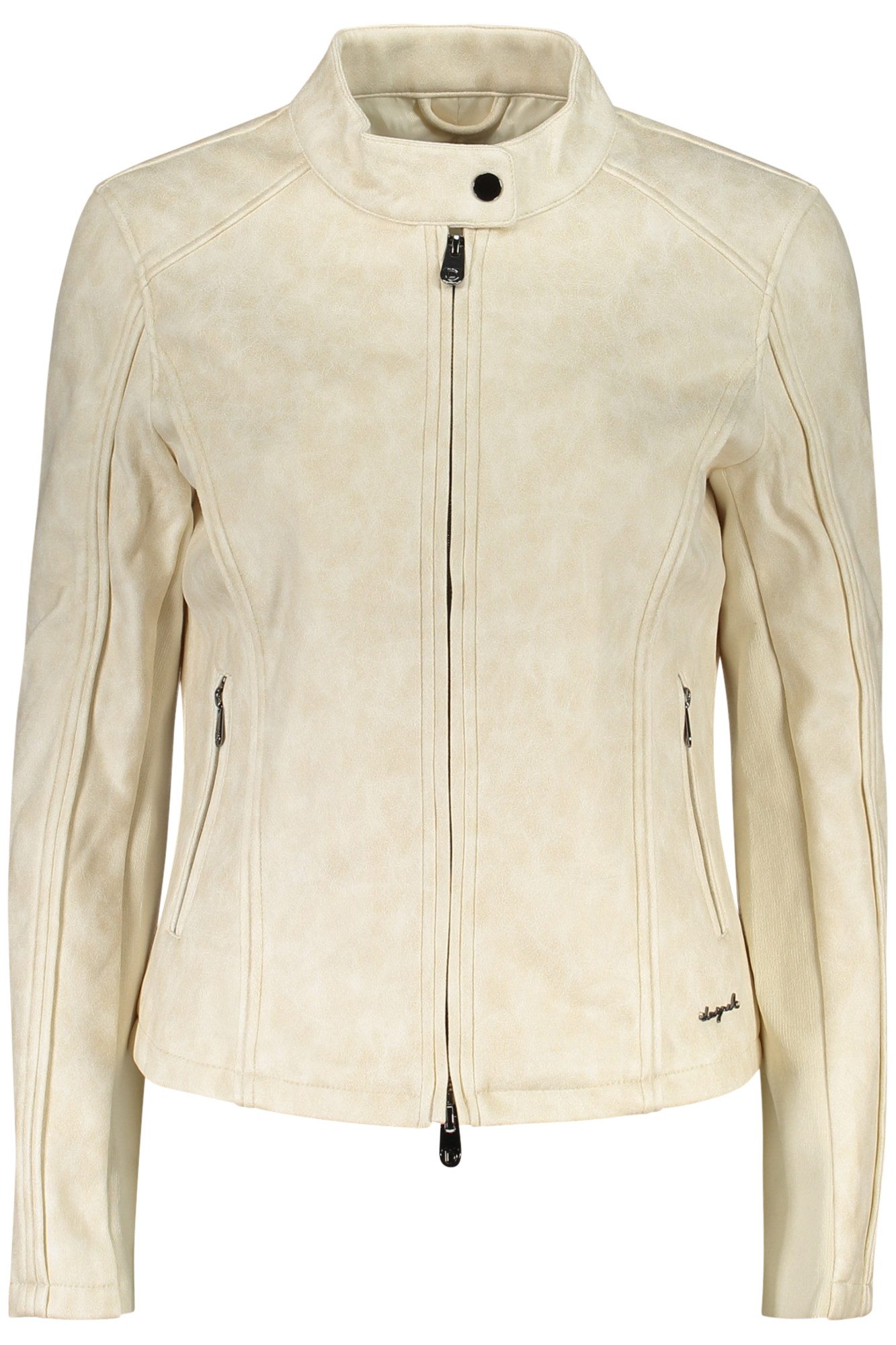 Desigual Outdoorjacke Elegante Damenjacke: Sandfarben, langärmlig, mit Tasc günstig online kaufen