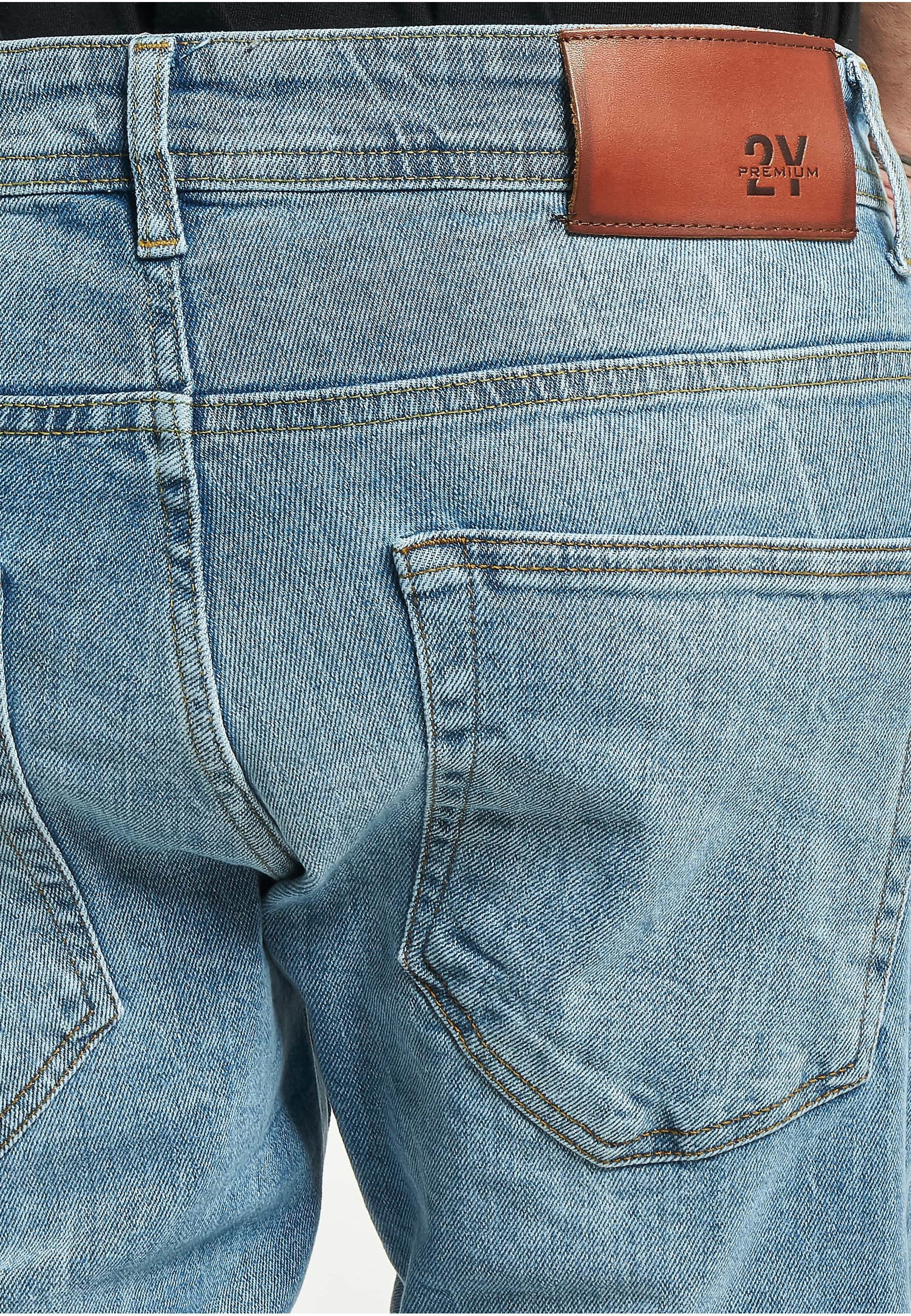 2Y Premium Bequeme Jeans 2Y Premium Herren 2Y Destroyed Slim Fit Denim (1-tlg)