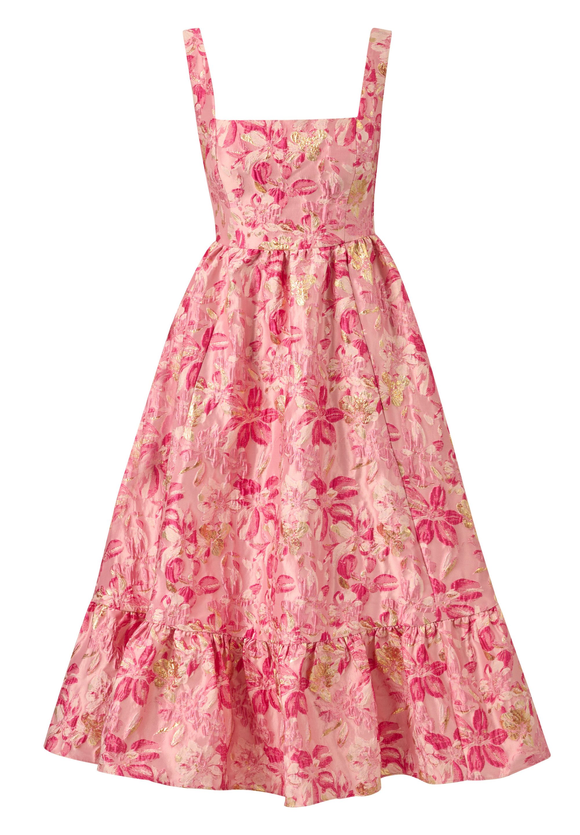 Adrianna Papell Abendkleid Jacquard Flounce Midi Dress Hübsches und romantisches Kleid
