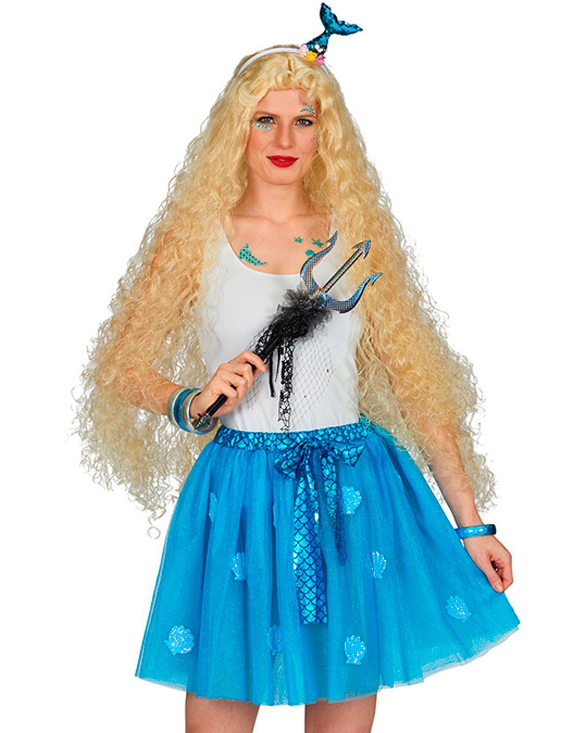Das Kostümland Kostüm Meerjungfrau Nixe Tutu Petticoat für Damen - 45cm