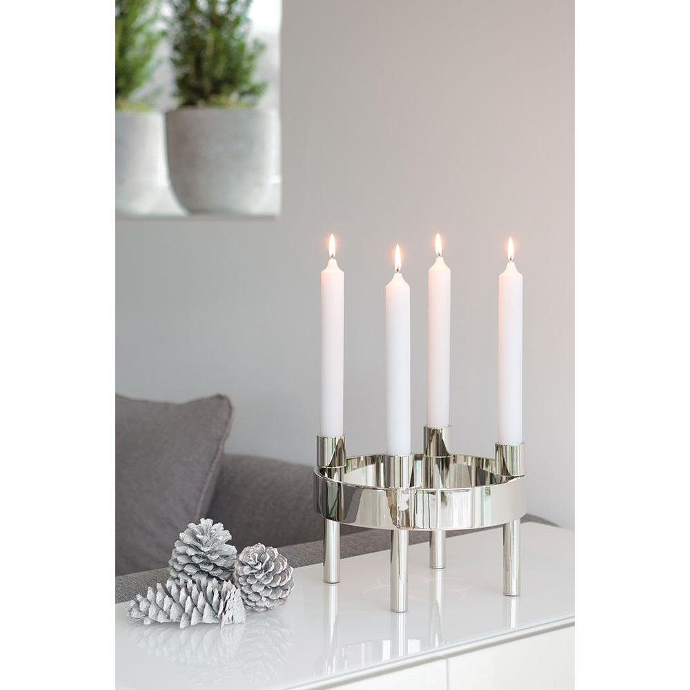 Fink Tafelkerze Stabkerze Metallic Weiß (25cm) günstig online kaufen