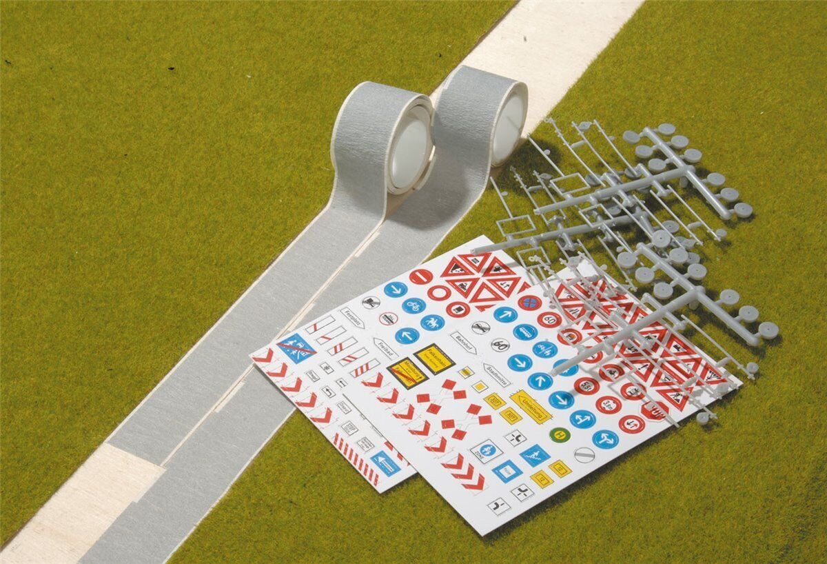Modelleisenbahn-Baustelle Piko H0 55726 Ausschmückungen Verkehrs-Set Straße Abziehbilder 7-t...