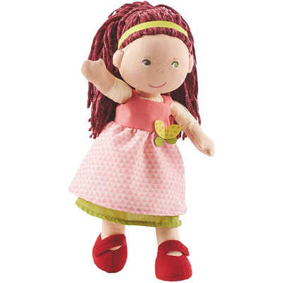 Haba Babypuppe »Mona«, süße Stoffpuppe mit Kleidung und Haaren, 30 cm, Spielpuppe für Mädchen Kinder, rosa