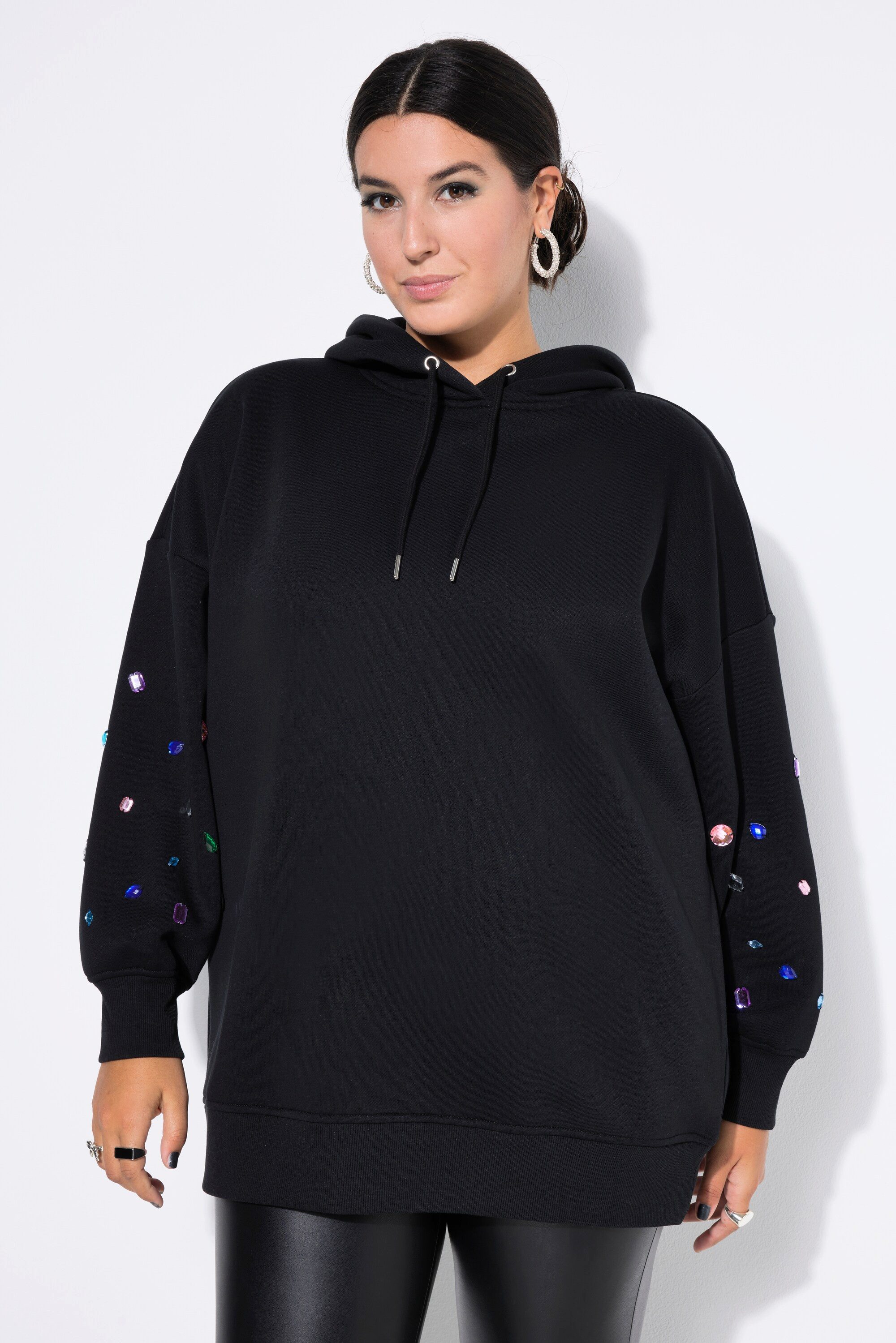 Studio Untold Sweatshirt Hoodie extra oversized Kapuze Ziersteinchen günstig online kaufen