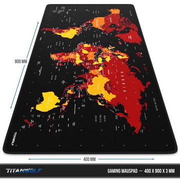 Titanwolf Gaming Mauspad, XXL, glattes Stoffgewebe, Speed Mousepad 900 x 400mm große Fläche