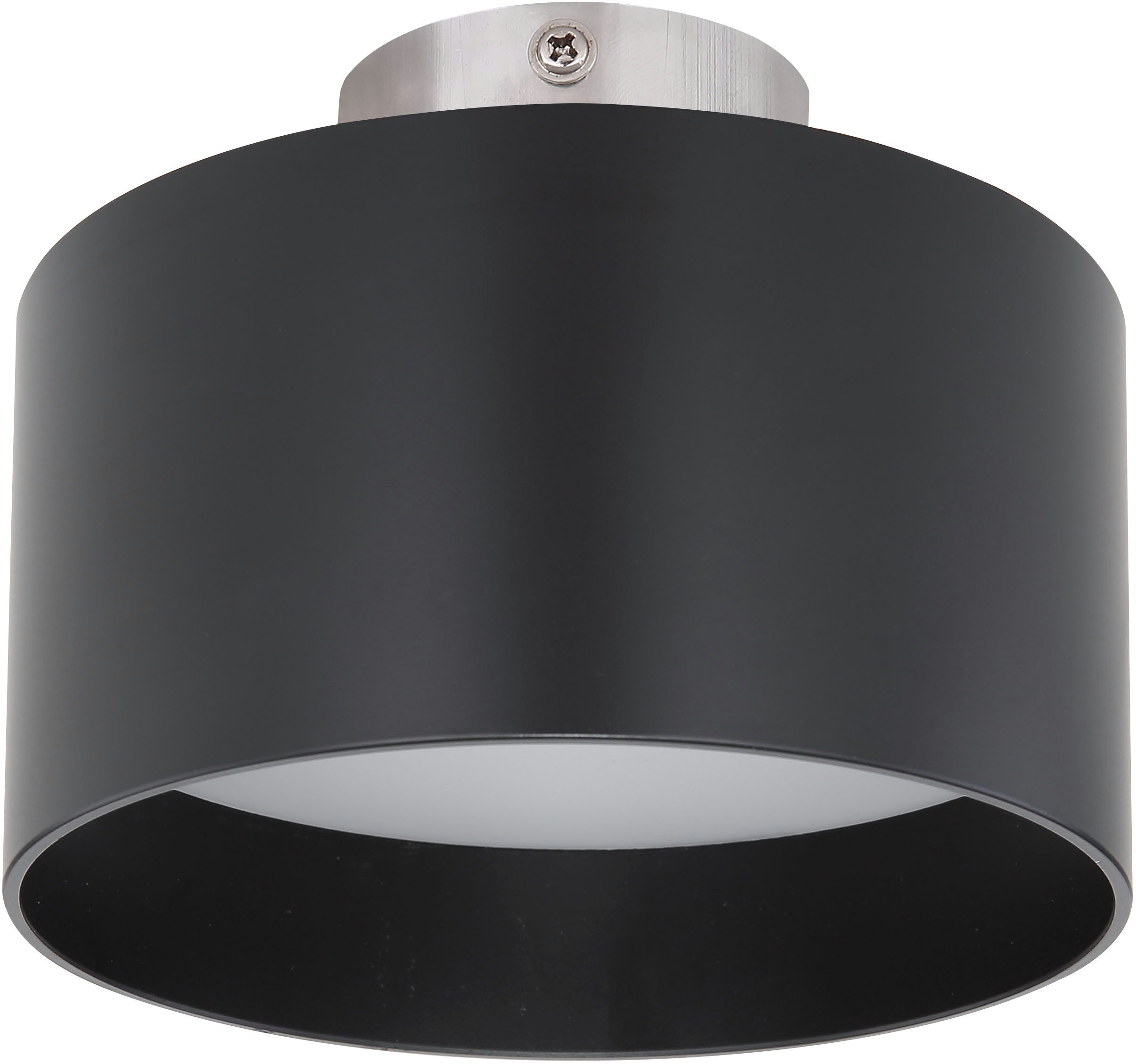 GLOBO LIGHTING LED Deckenleuchte JENNY, LED fest integriert, Warmweiß, Deckenlampe / Schlafzimmer / Wohnbereich / schwarz / rund / Aluminium